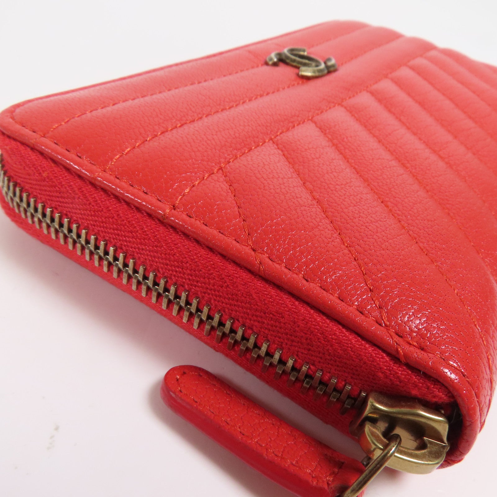 CHANEL 牛皮皮革Long Wallet金扣長錢包