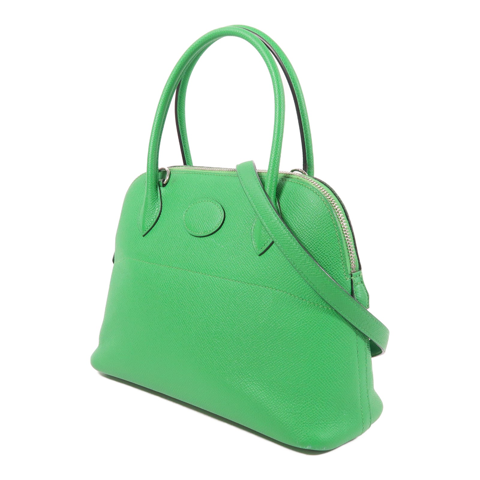 HERMES Epsom皮革Bolide 27銀扣手挽肩背兩用袋1K Bambou