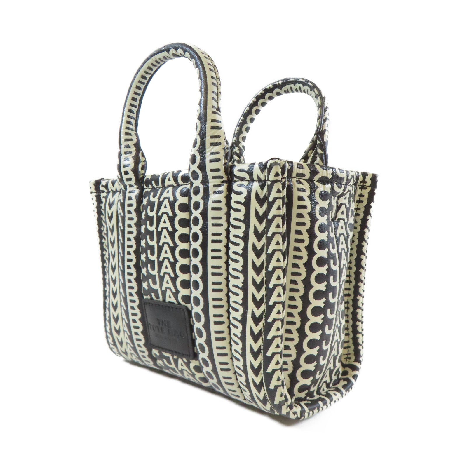 MARC BY MARC JACOBS 皮革2 Way Shoulder銀扣手挽肩背兩用袋黑白色