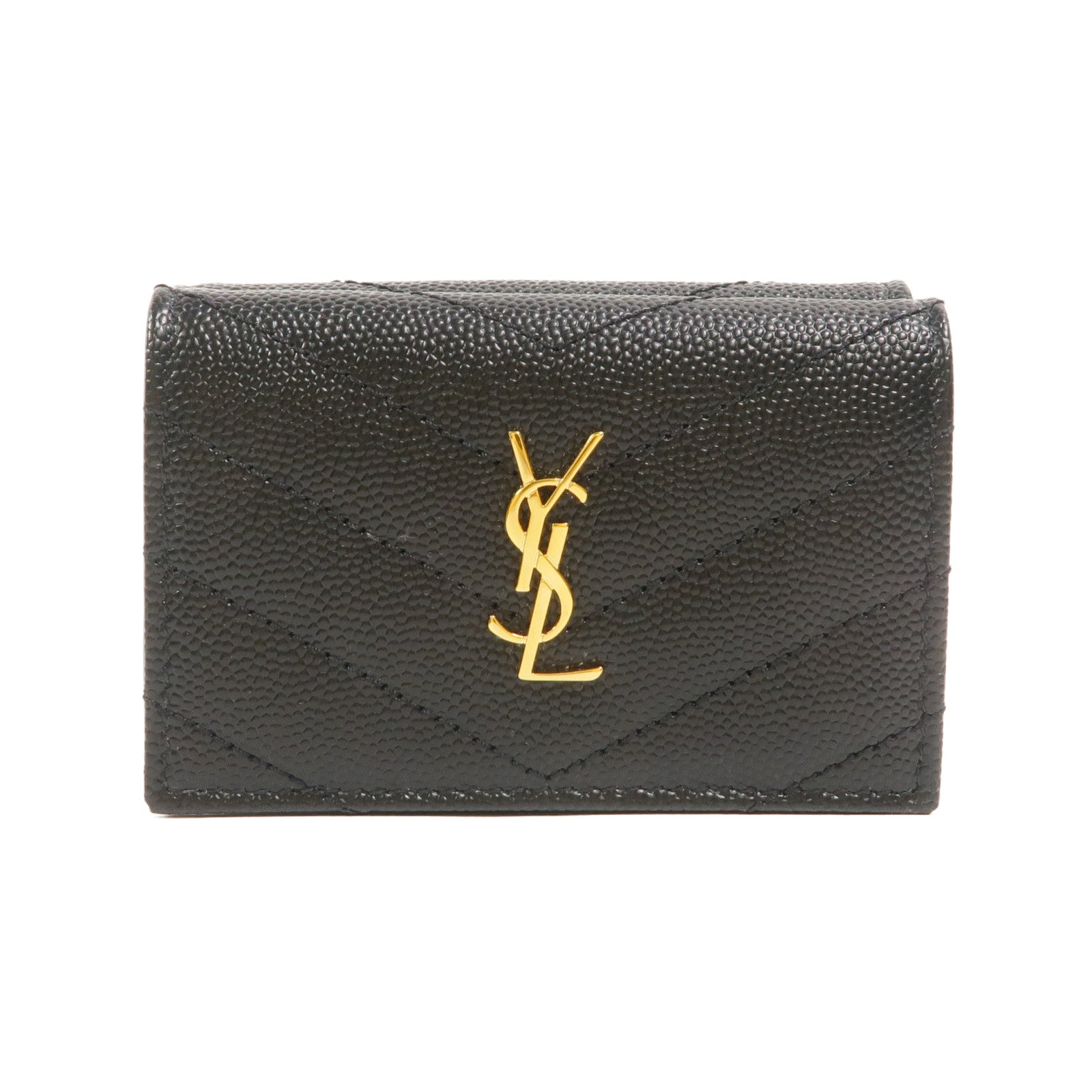 SAINT LAURENT 牛皮皮革Cassandre Matelasse Origami Tiny Wallet錢包