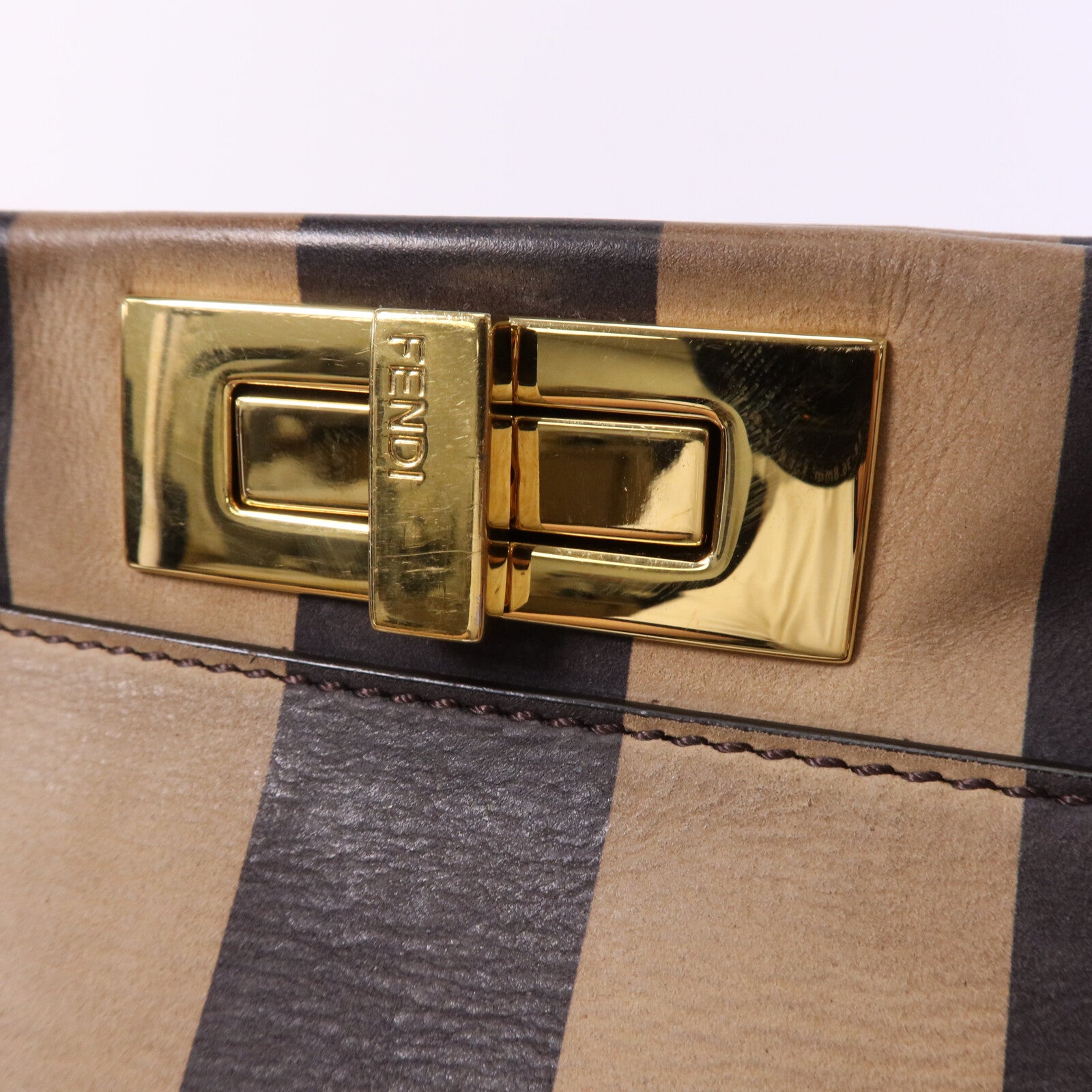 FENDI 皮革Peekaboo Iconic Medium金扣手挽肩背兩用袋