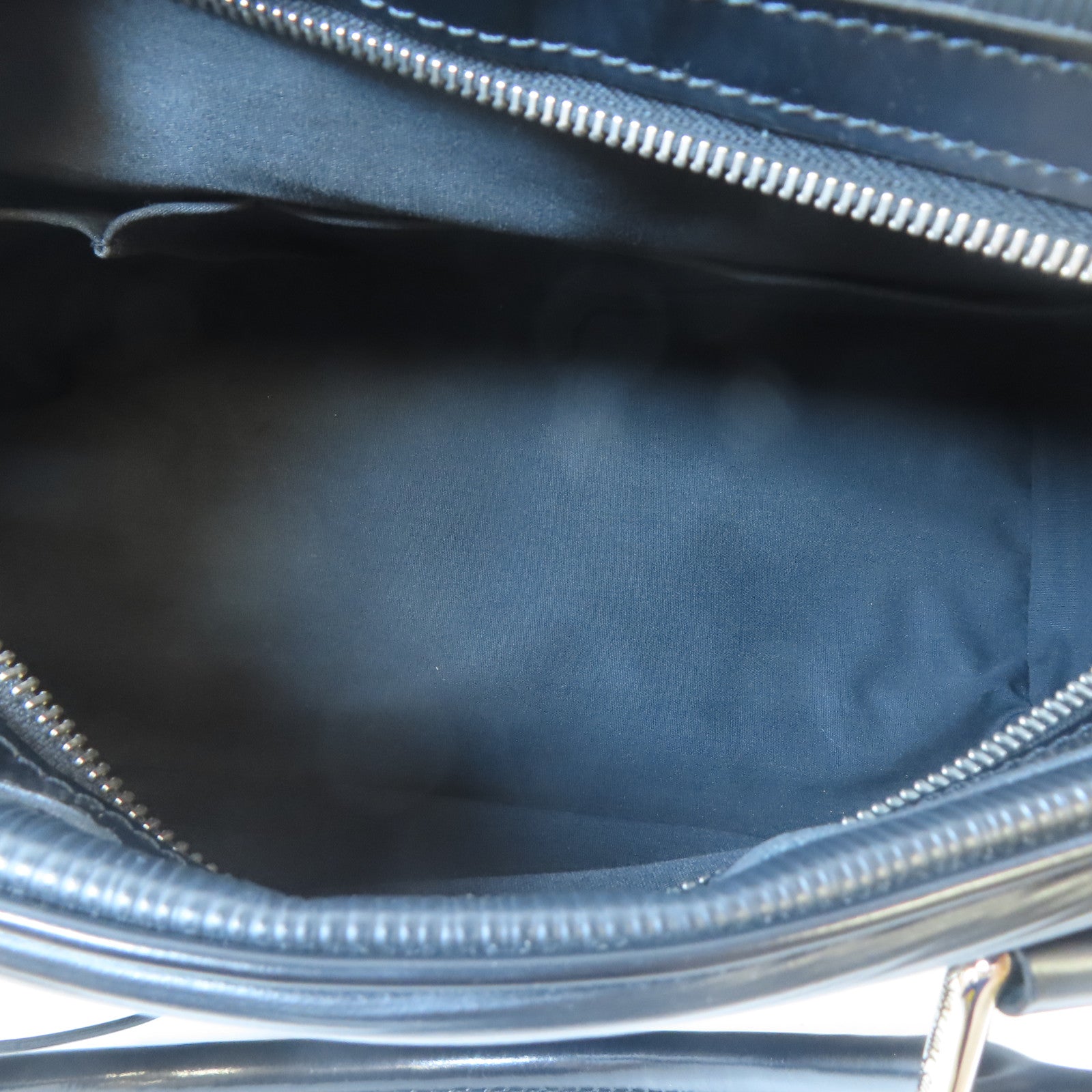 LOUIS VUITTON Epi Bowling Montaigne PM銀扣手挽袋黑色