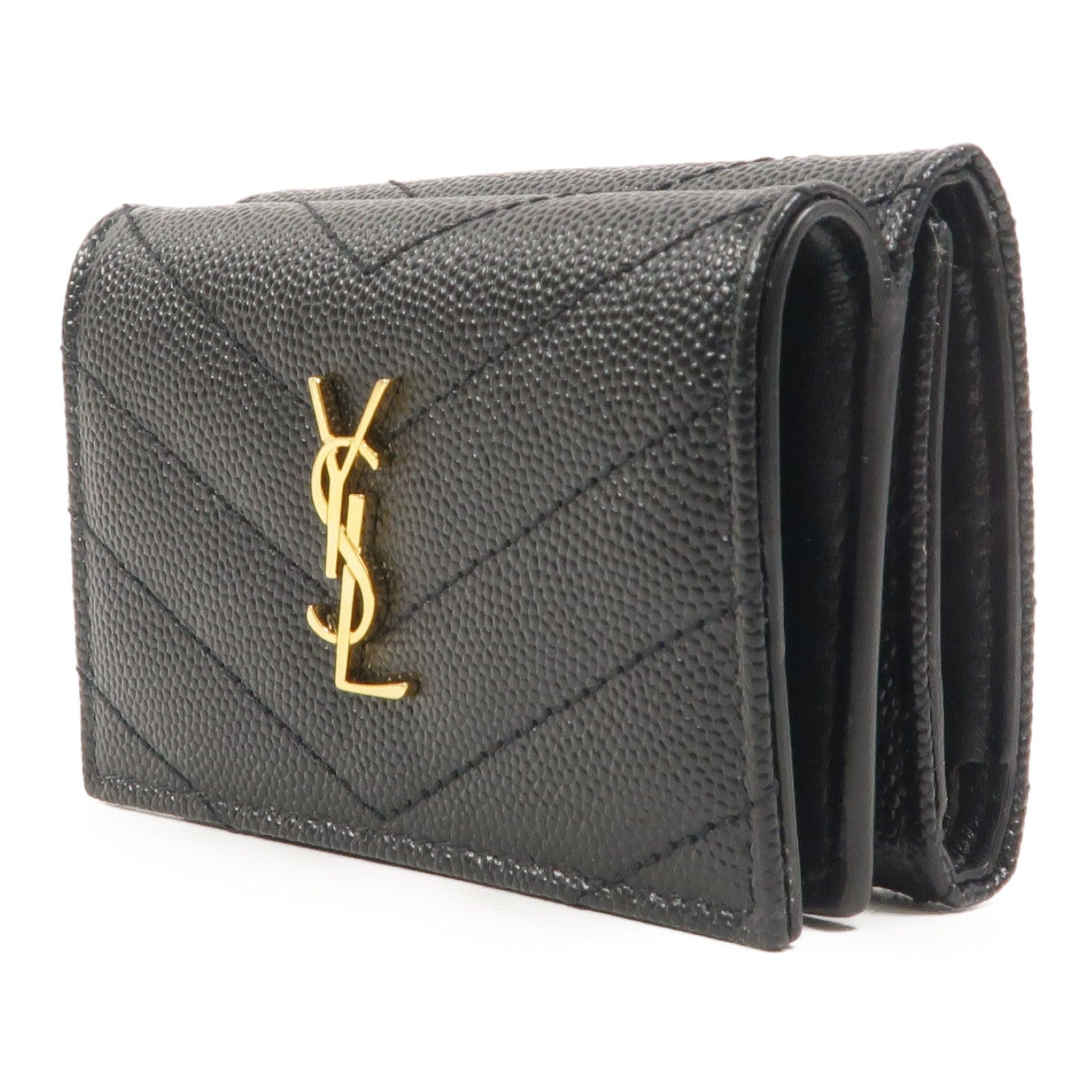 SAINT LAURENT 牛皮皮革Cassandre Matelasse Origami Tiny Wallet錢包