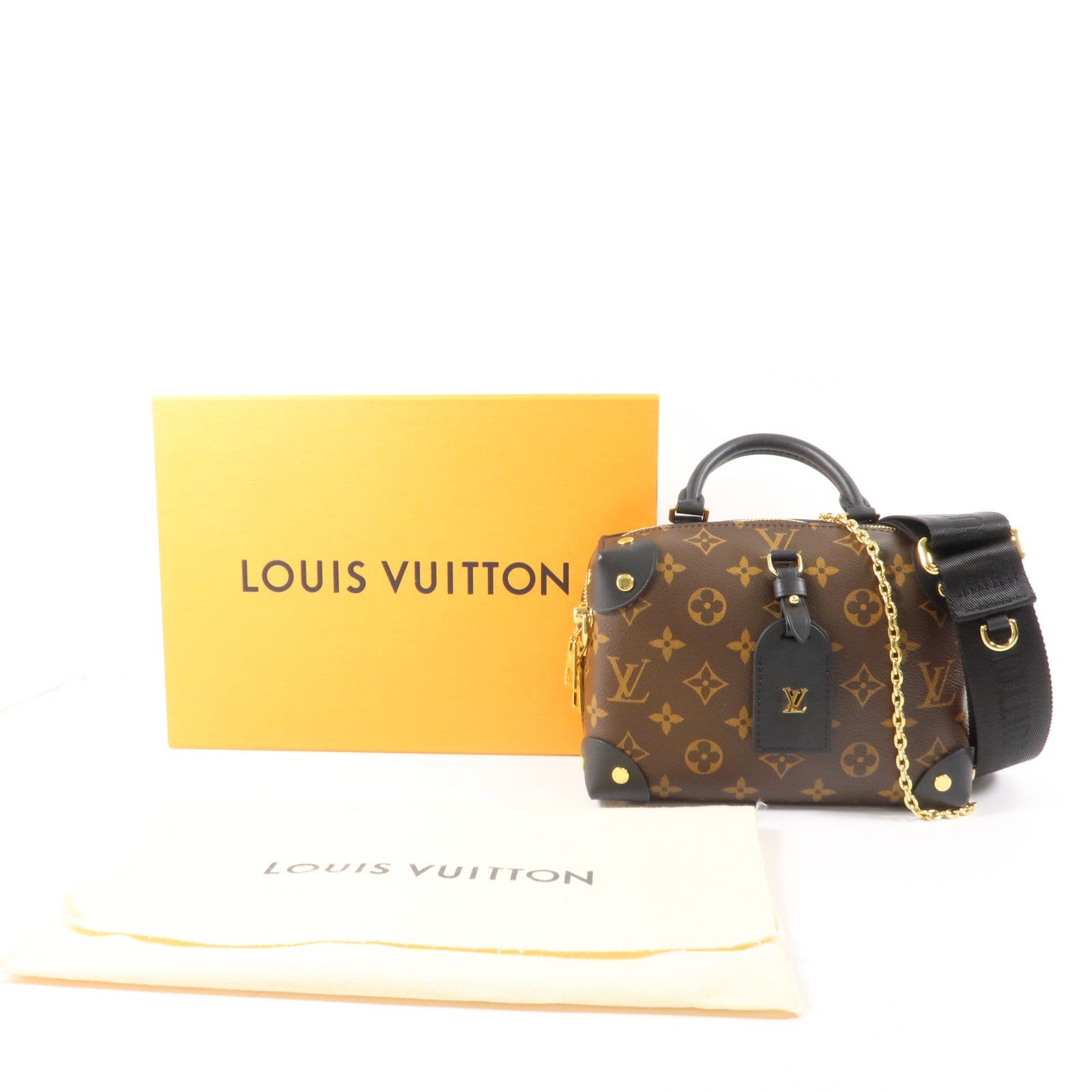 LOUIS VUITTON Monogram Petite Malle Souple手挽肩背兩用袋