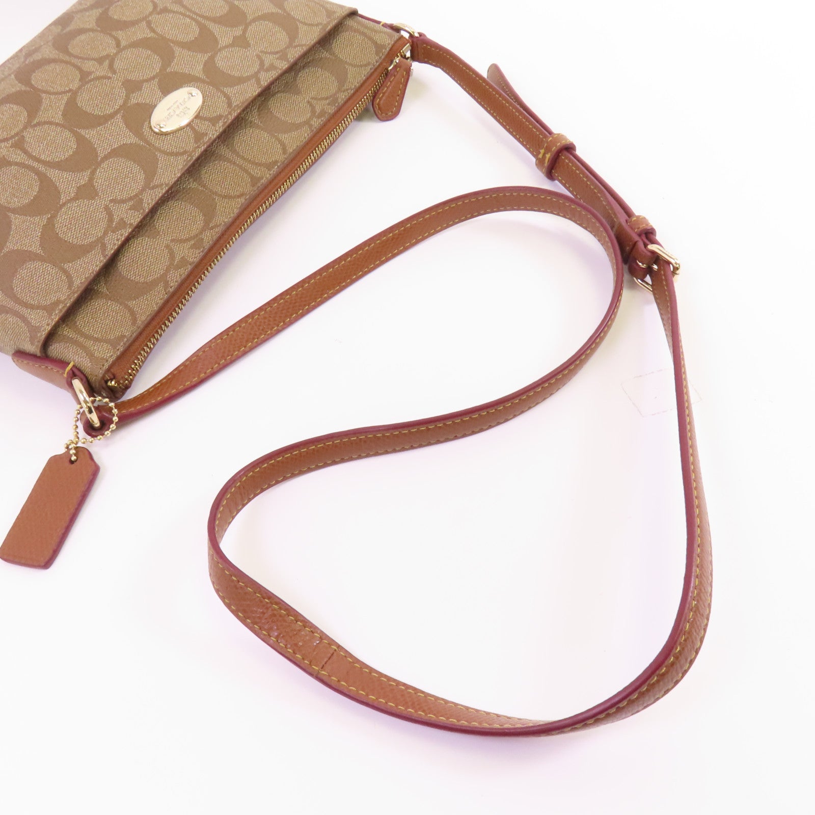 COACH 塗層帆布Shoulder Bag金扣肩背袋