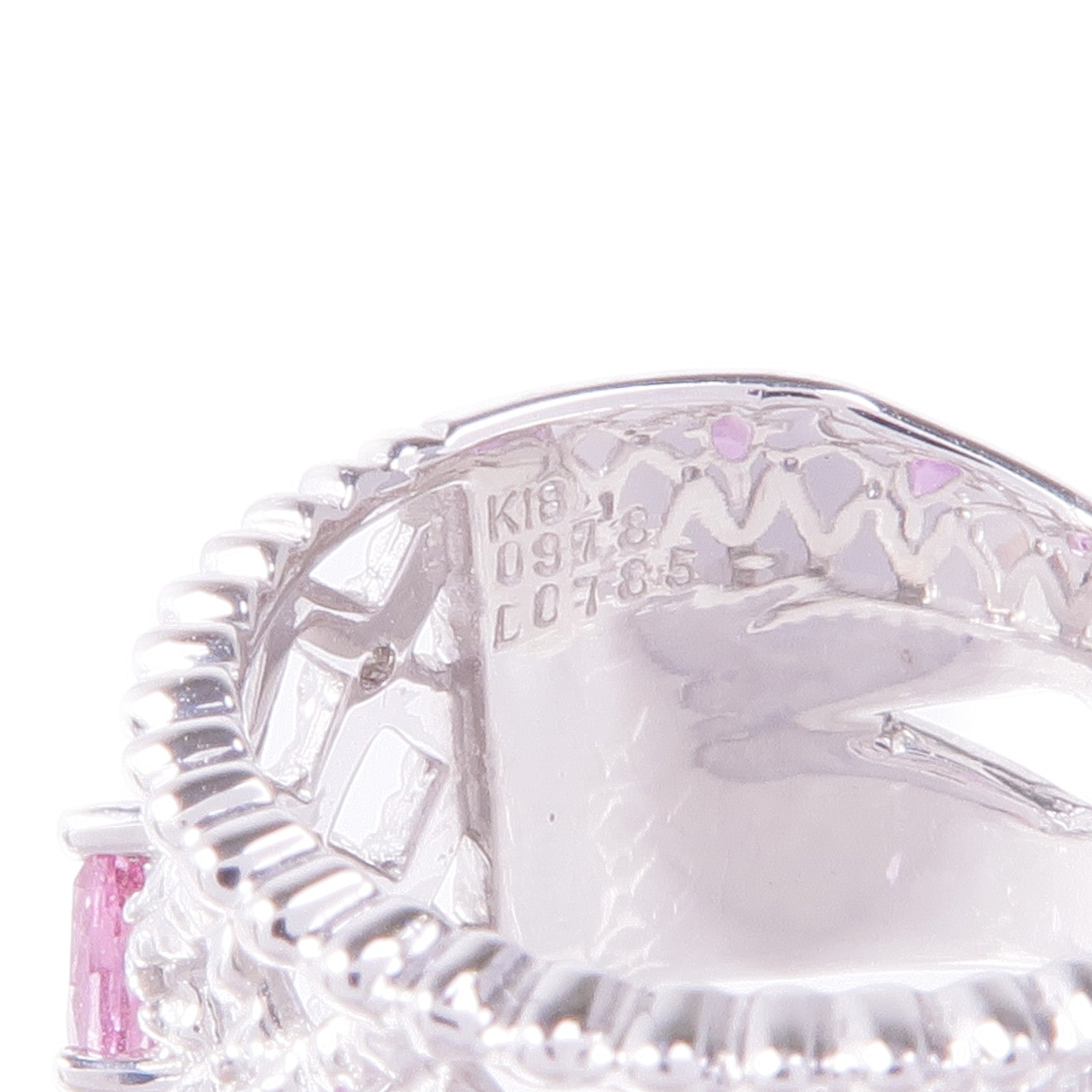 JEWELRY 18K白金Pink Sapphire Diamond Ring粉紅藍寶石/鑽石US#4.5