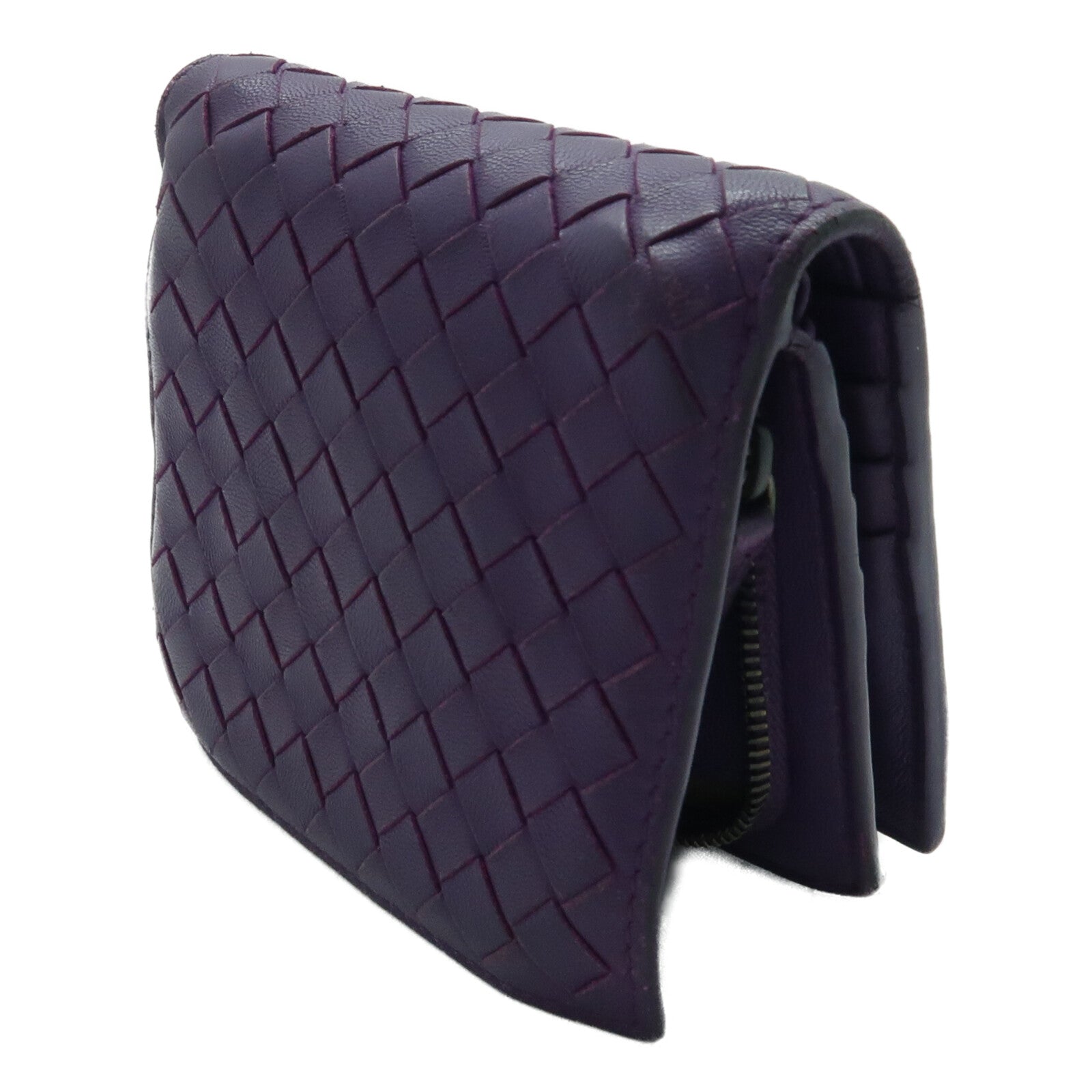 BOTTEGA VENETA 【激減優惠】牛皮皮革Intrecciato Compact French Wallet錢包