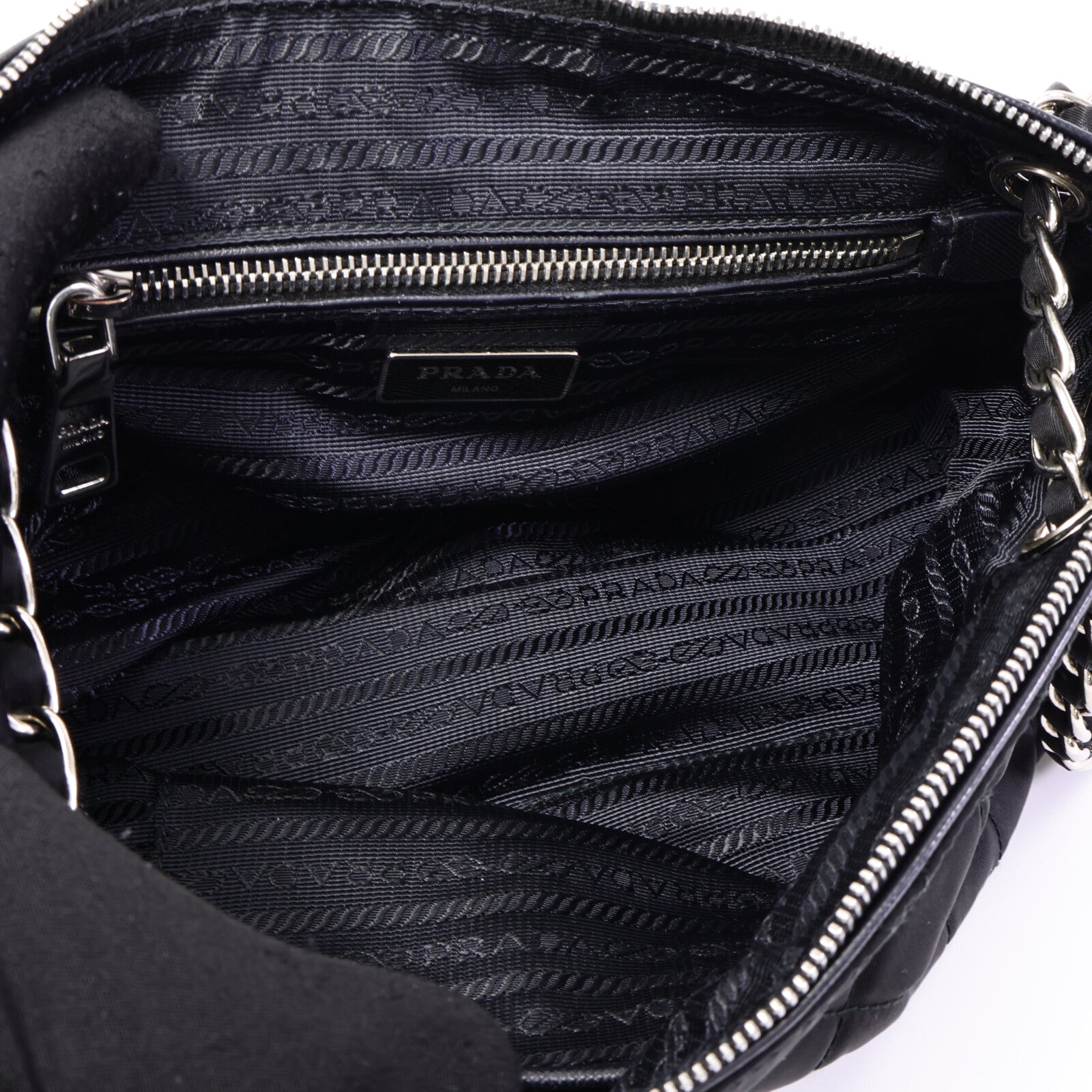 PRADA 尼龍Shoulder Bag鏈帶肩背袋