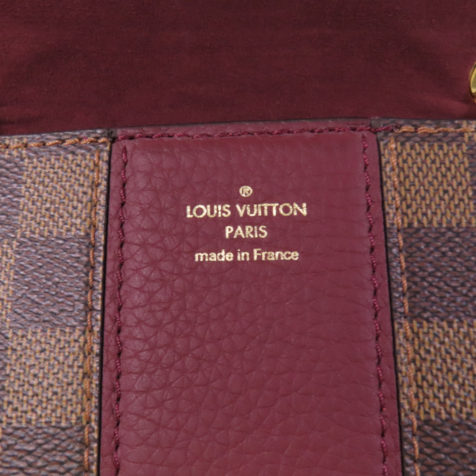 LOUIS VUITTON 【激減優惠】Damier Ebene Wight金扣鏈帶肩背袋