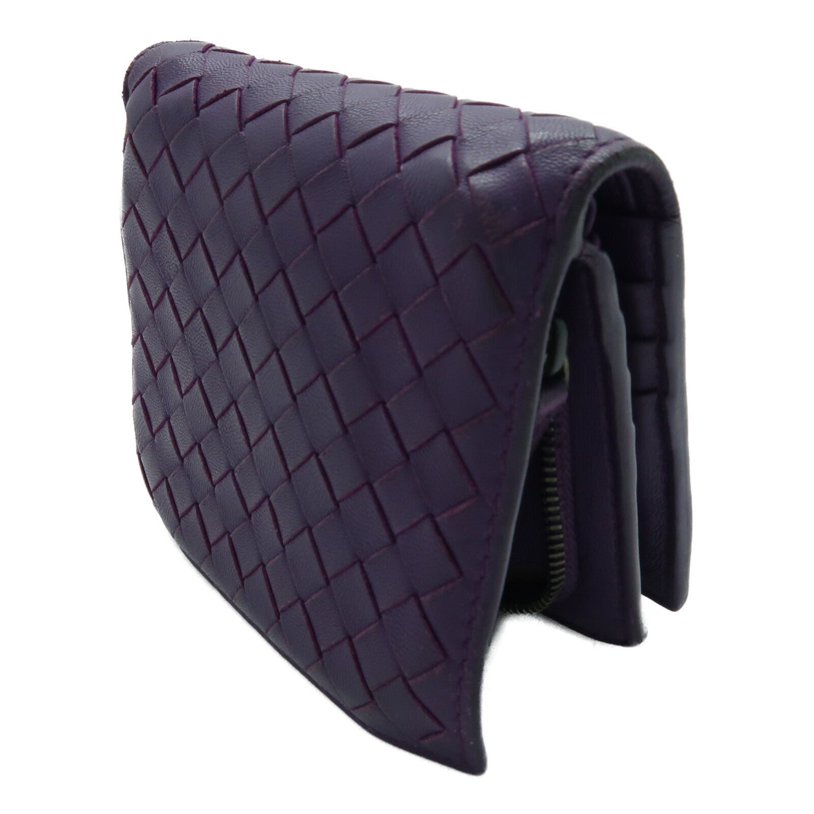 BOTTEGA VENETA 【激減優惠】牛皮皮革Intrecciato Compact French Wallet錢包