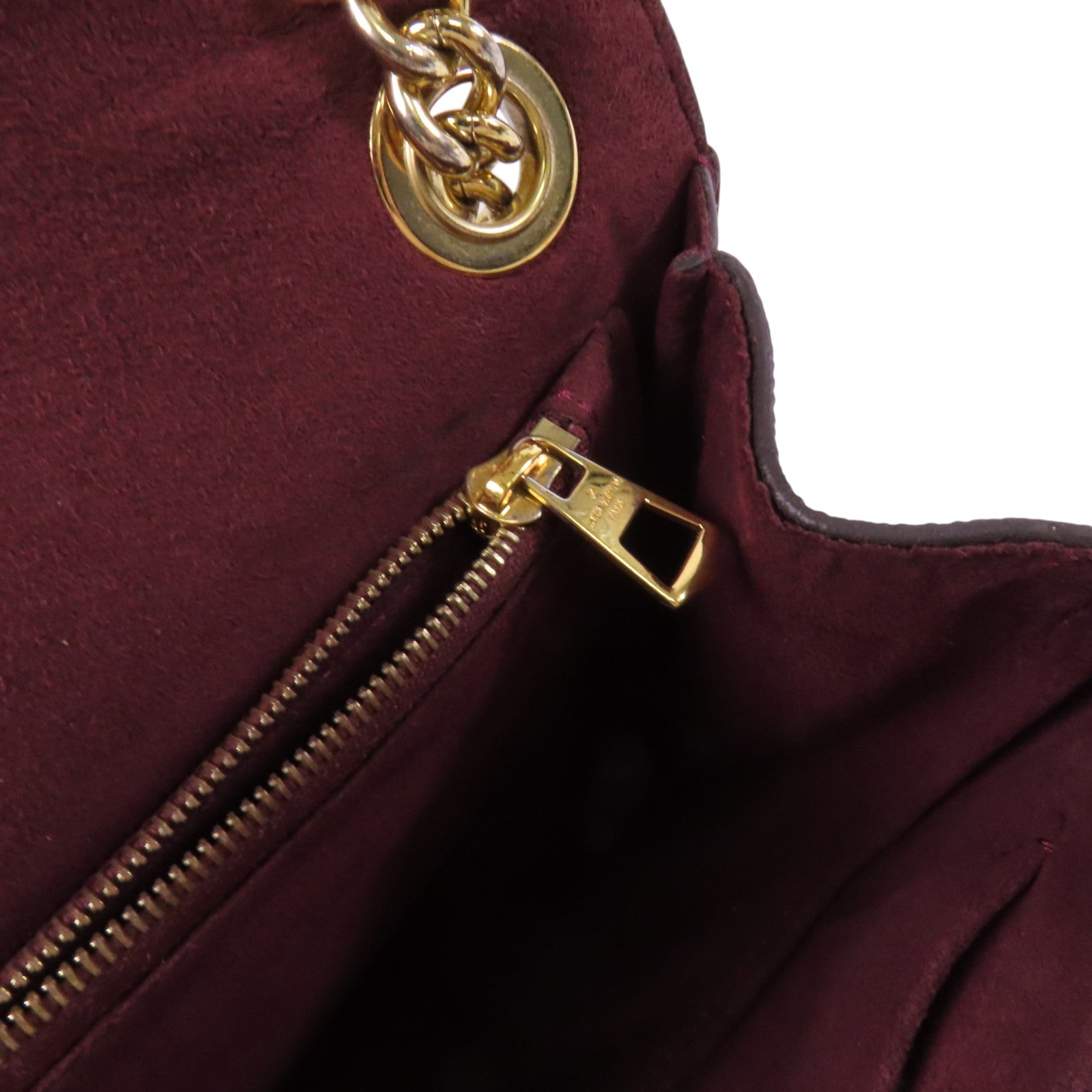 LOUIS VUITTON Damier Ebene Wight金扣鏈帶肩背袋