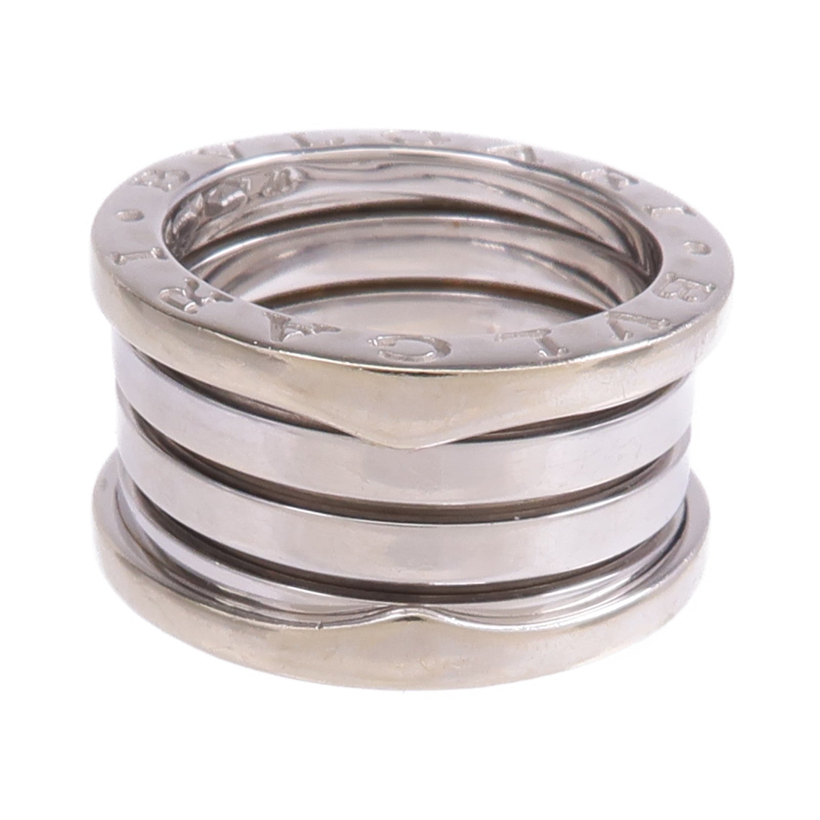 BVLGARI 18K白金B.zero1 4 Band戒指Bvlgari#48/US#4.25