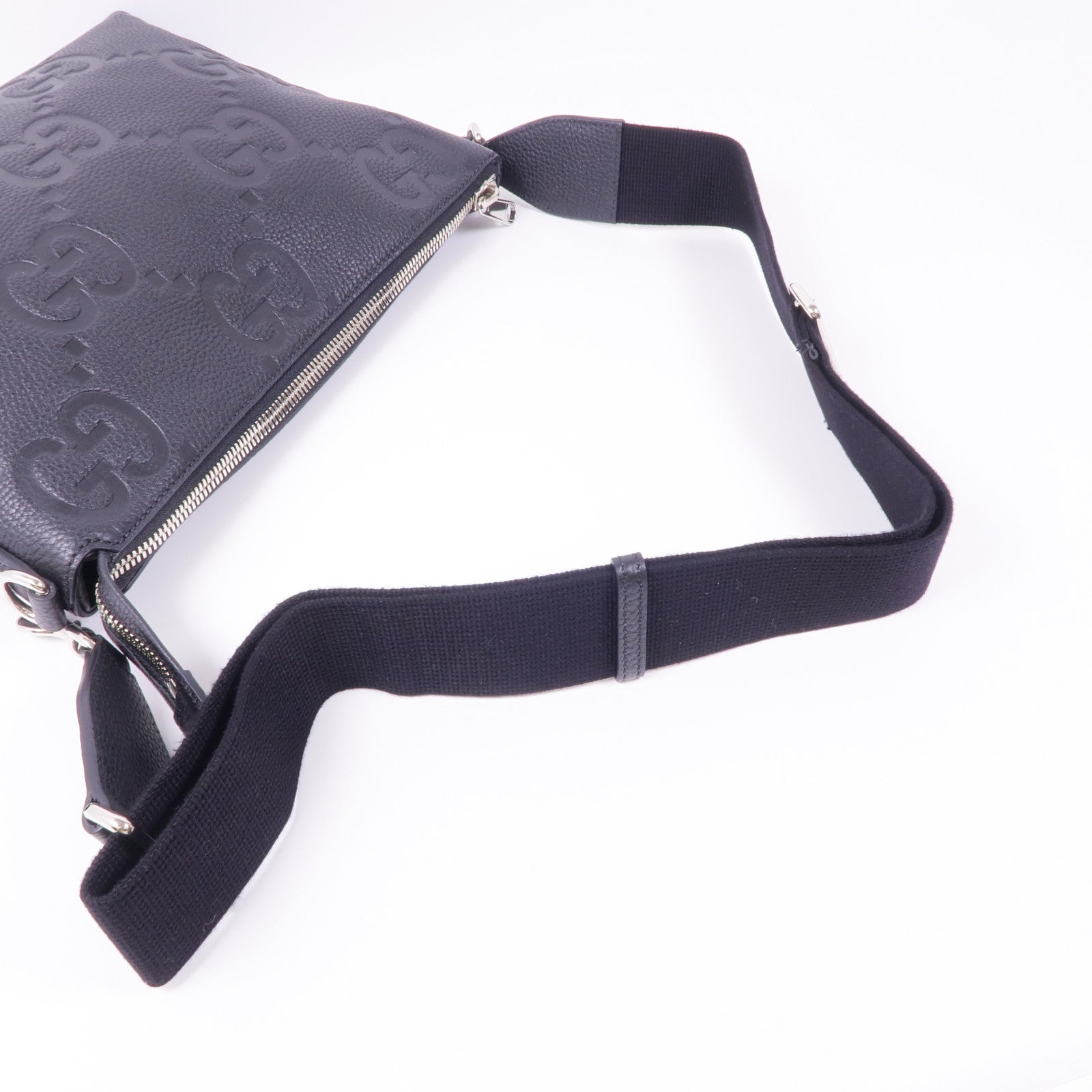 GUCCI 牛皮皮革Jumbo GG銀扣手挽肩背兩用袋