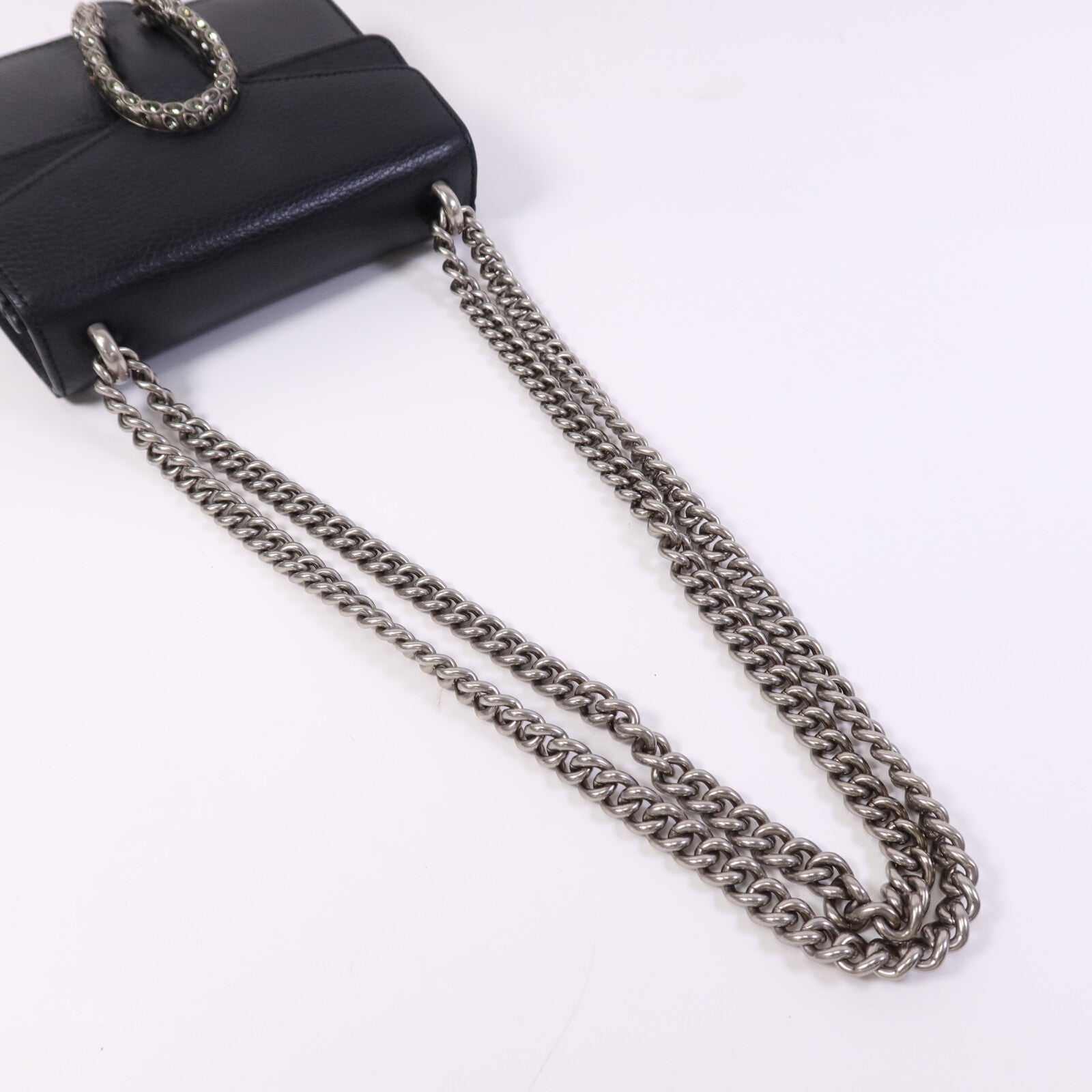 GUCCI 牛皮皮革Dionysus銀扣鏈帶肩背袋