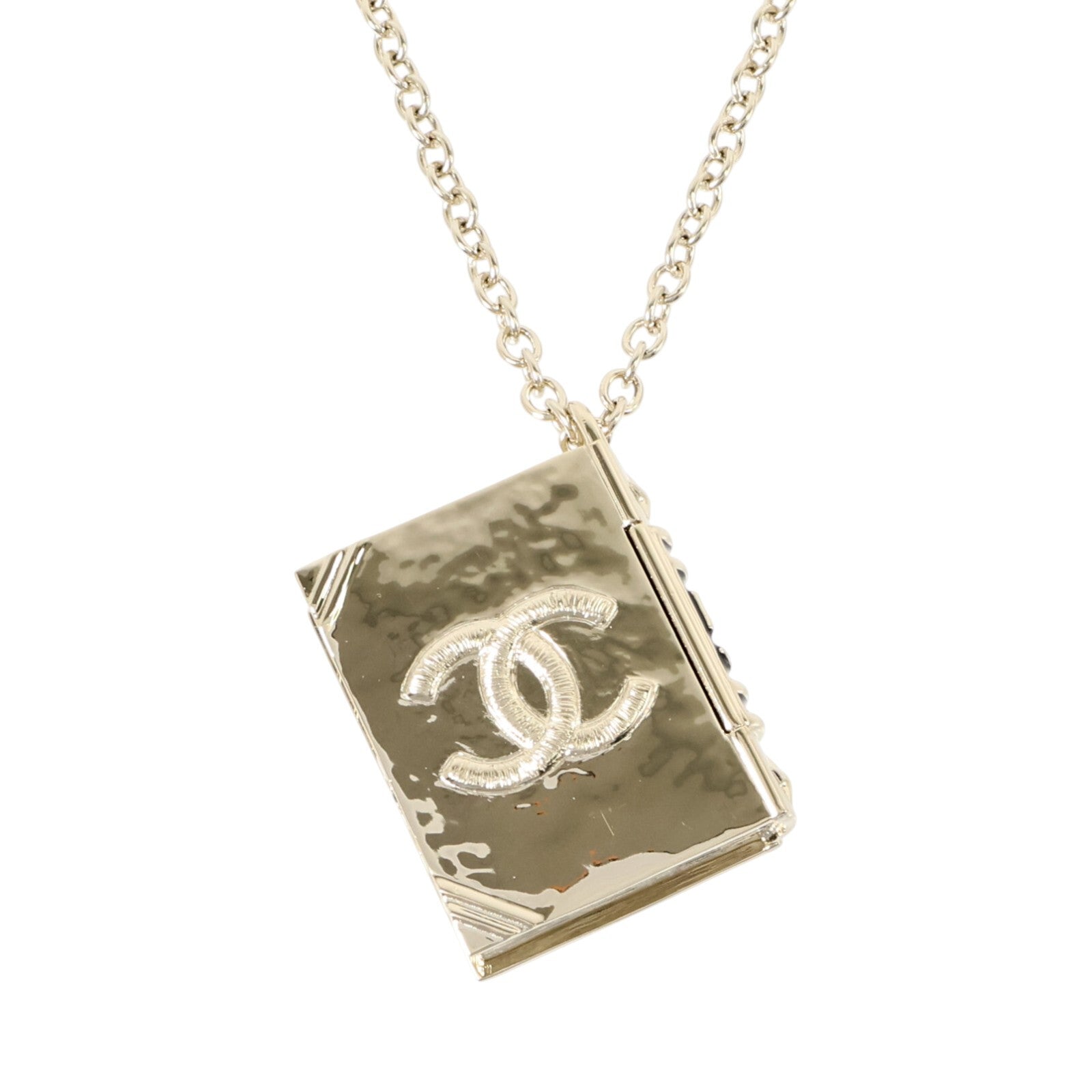CHANEL 金屬/琺瑯Lion Book Locket項鏈