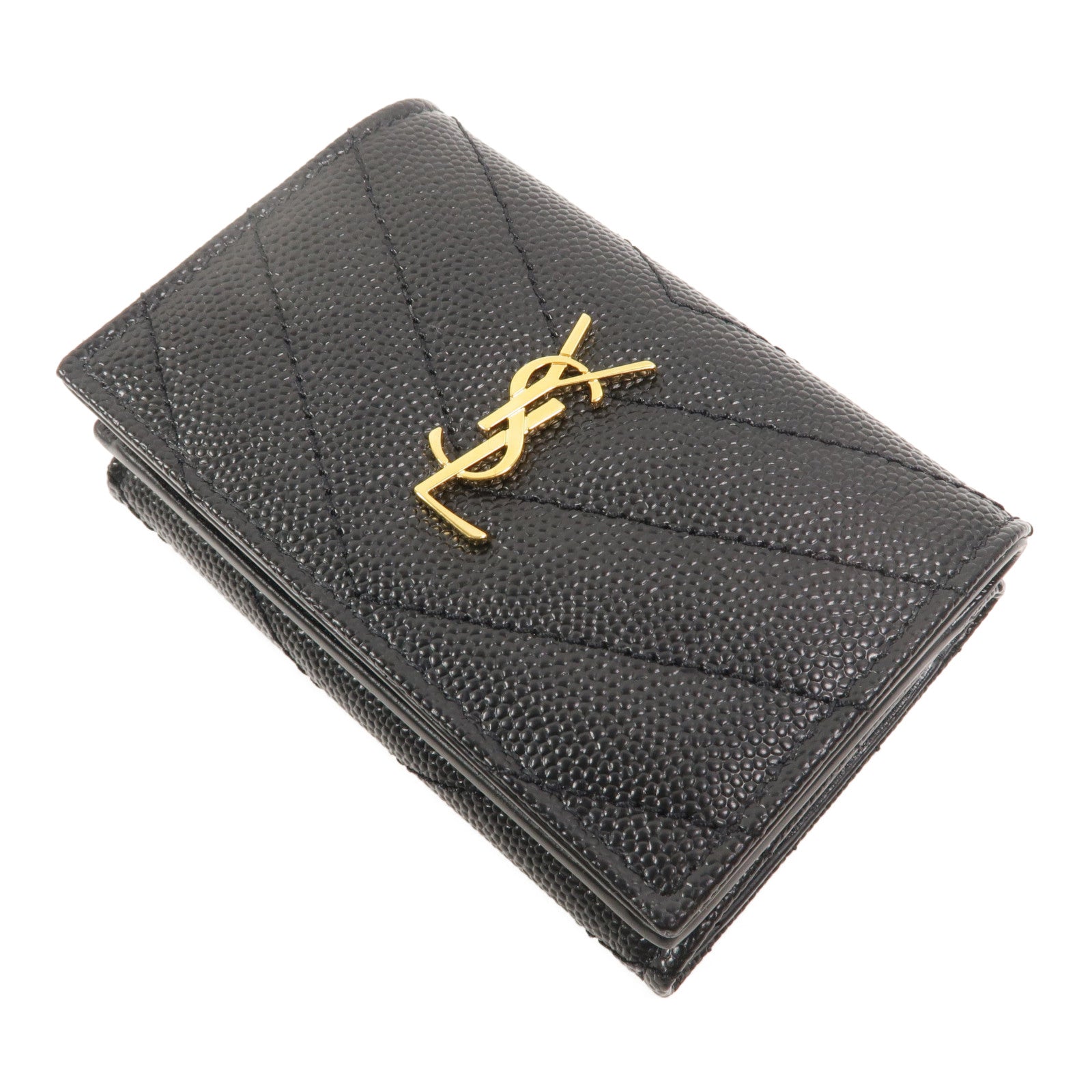 SAINT LAURENT 牛皮皮革Cassandre Matelasse Origami Tiny Wallet錢包