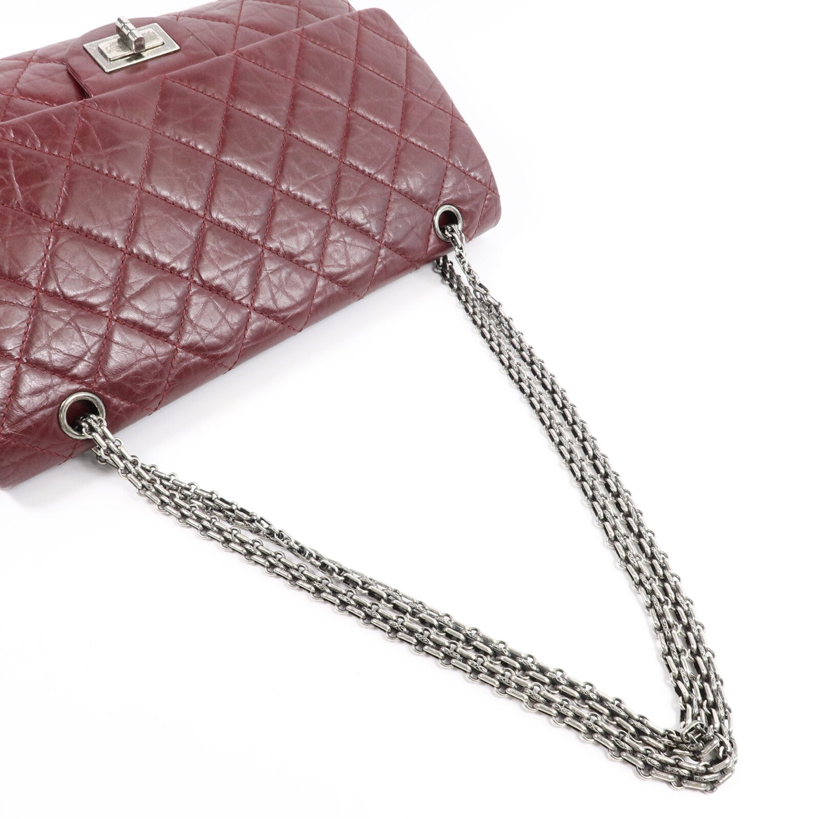 CHANEL 牛皮皮革Chanel 2.55 Large鏈帶肩背袋