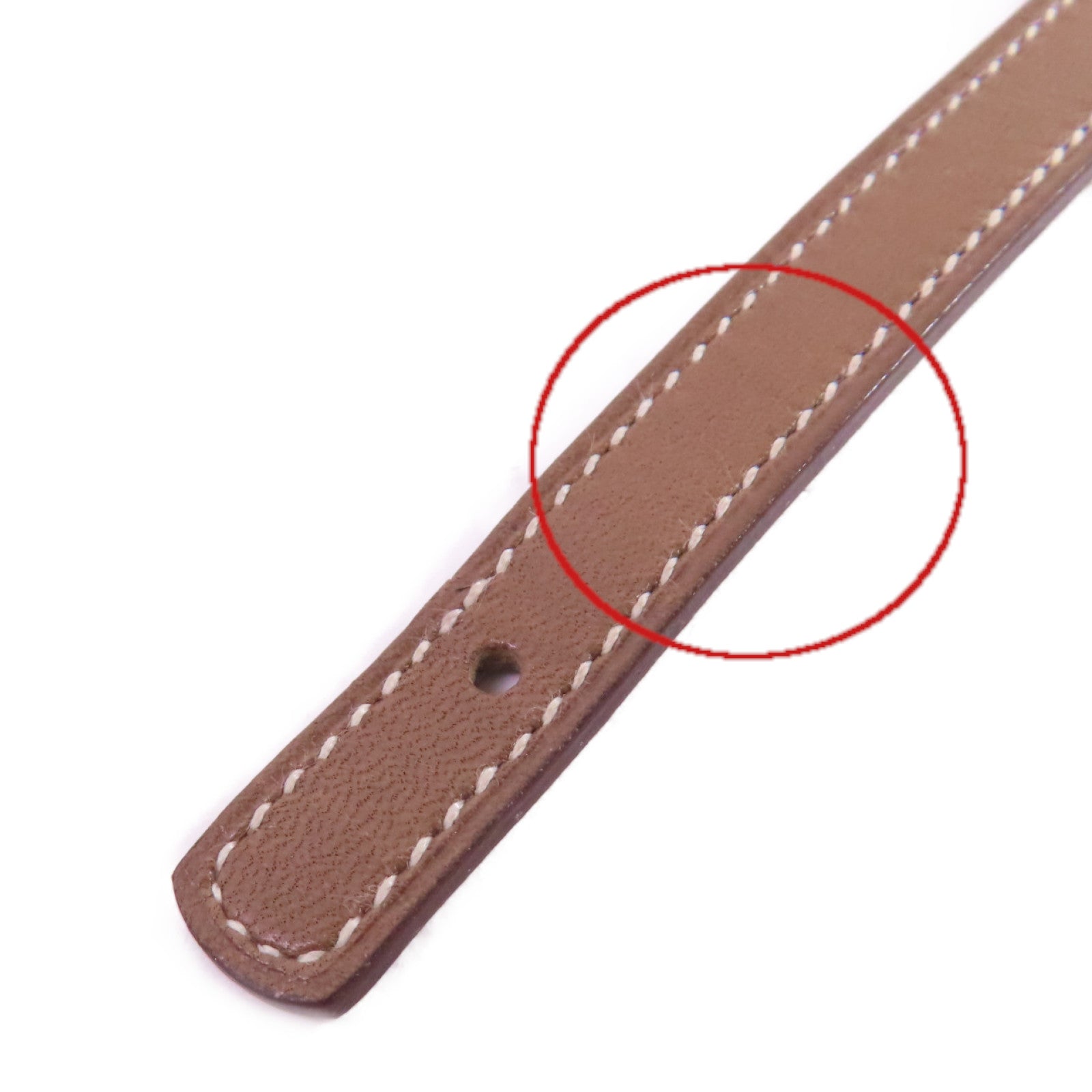 HERMES Swift皮革/金屬Looping Bracelet銀扣手鏈Etoupe大象灰色/Chocolate朱古力色
