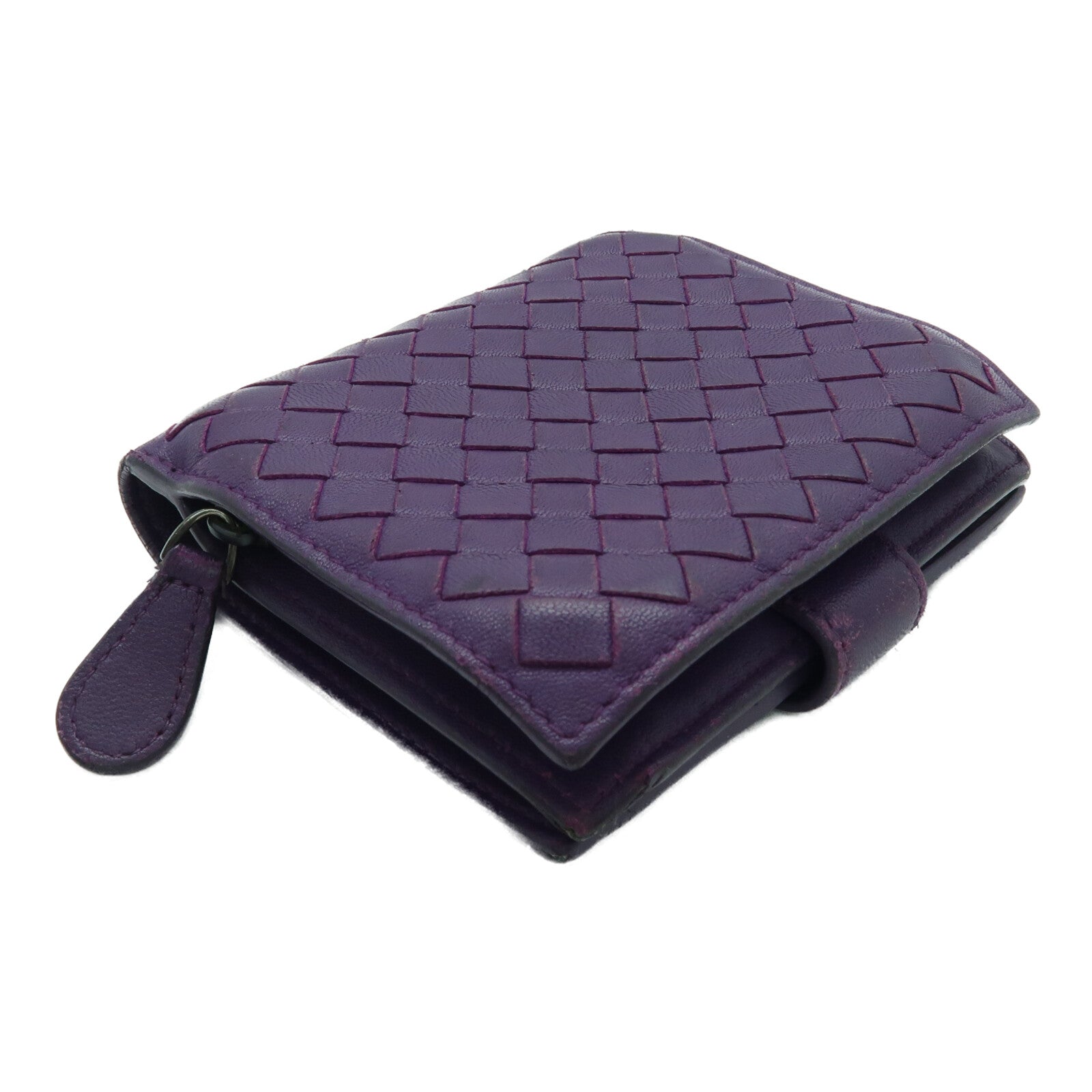 BOTTEGA VENETA 【激減優惠】牛皮皮革Intrecciato Compact French Wallet錢包