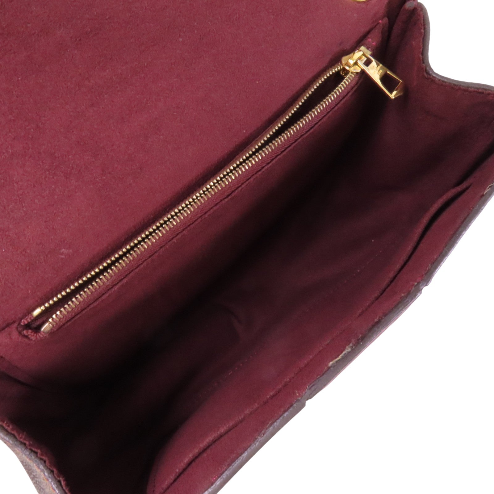 LOUIS VUITTON Damier Ebene Wight金扣鏈帶肩背袋