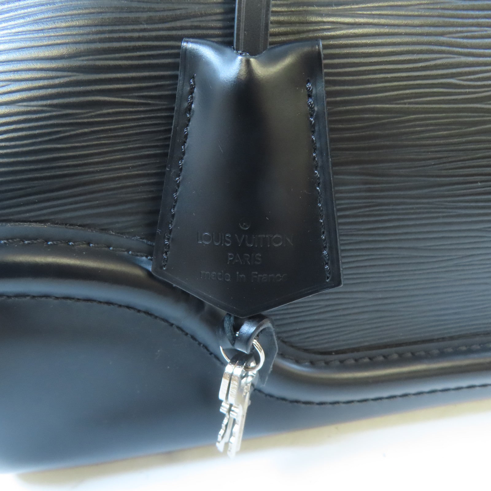 LOUIS VUITTON Epi Bowling Montaigne PM銀扣手挽袋黑色