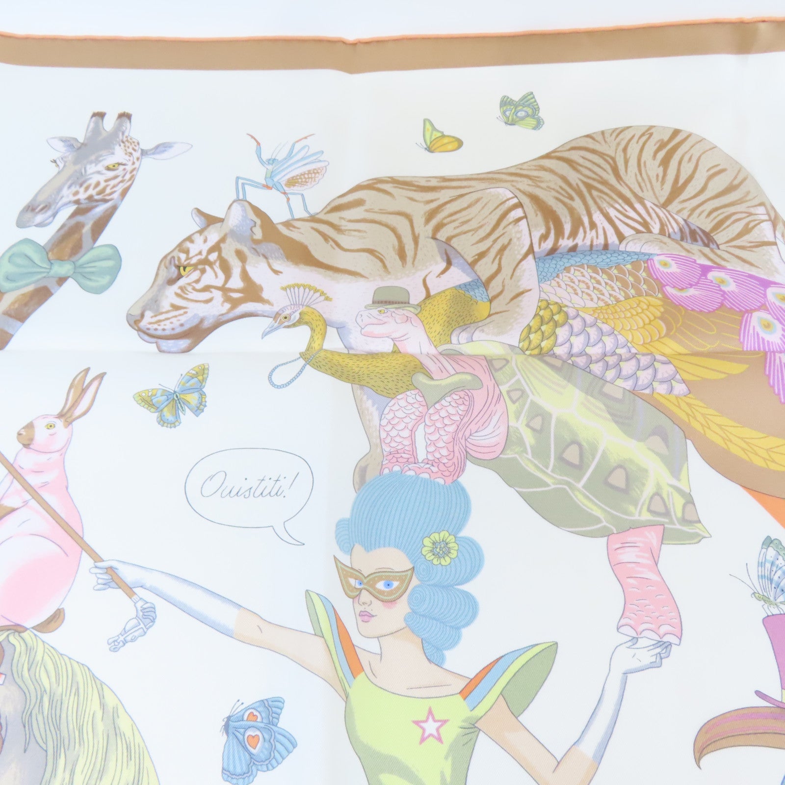 HERMES 【激減優惠】絲質Scarf絲巾白色/啡色/紫色/橙色