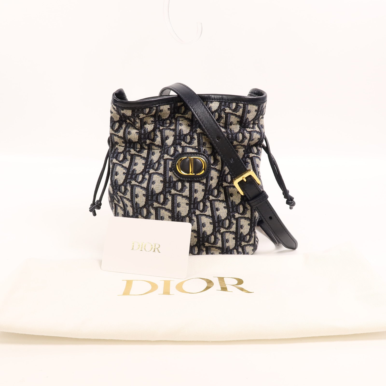Dior Oblique帆布30 Montaigne Mini Busket鏈帶肩背袋