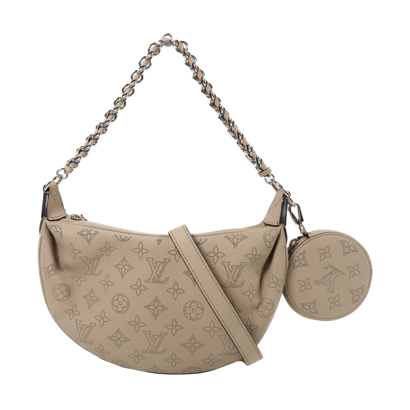 LOUIS VUITTON Mahina Baia PM銀扣手挽肩背兩用袋灰色