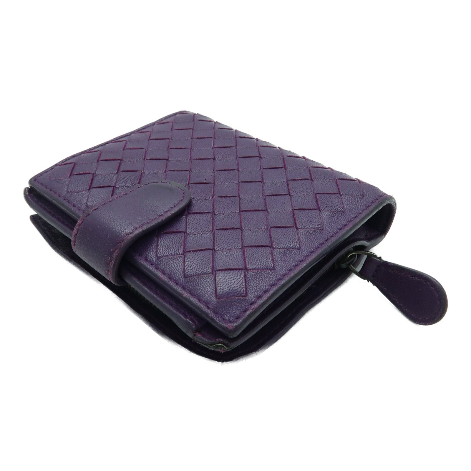 BOTTEGA VENETA 【激減優惠】牛皮皮革Intrecciato Compact French Wallet錢包