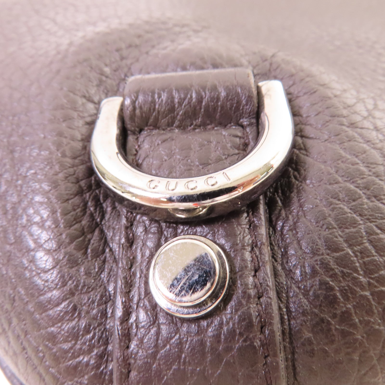 GUCCI 牛皮皮革Abbey Hobo Shoulder Bag金扣肩背袋啡色