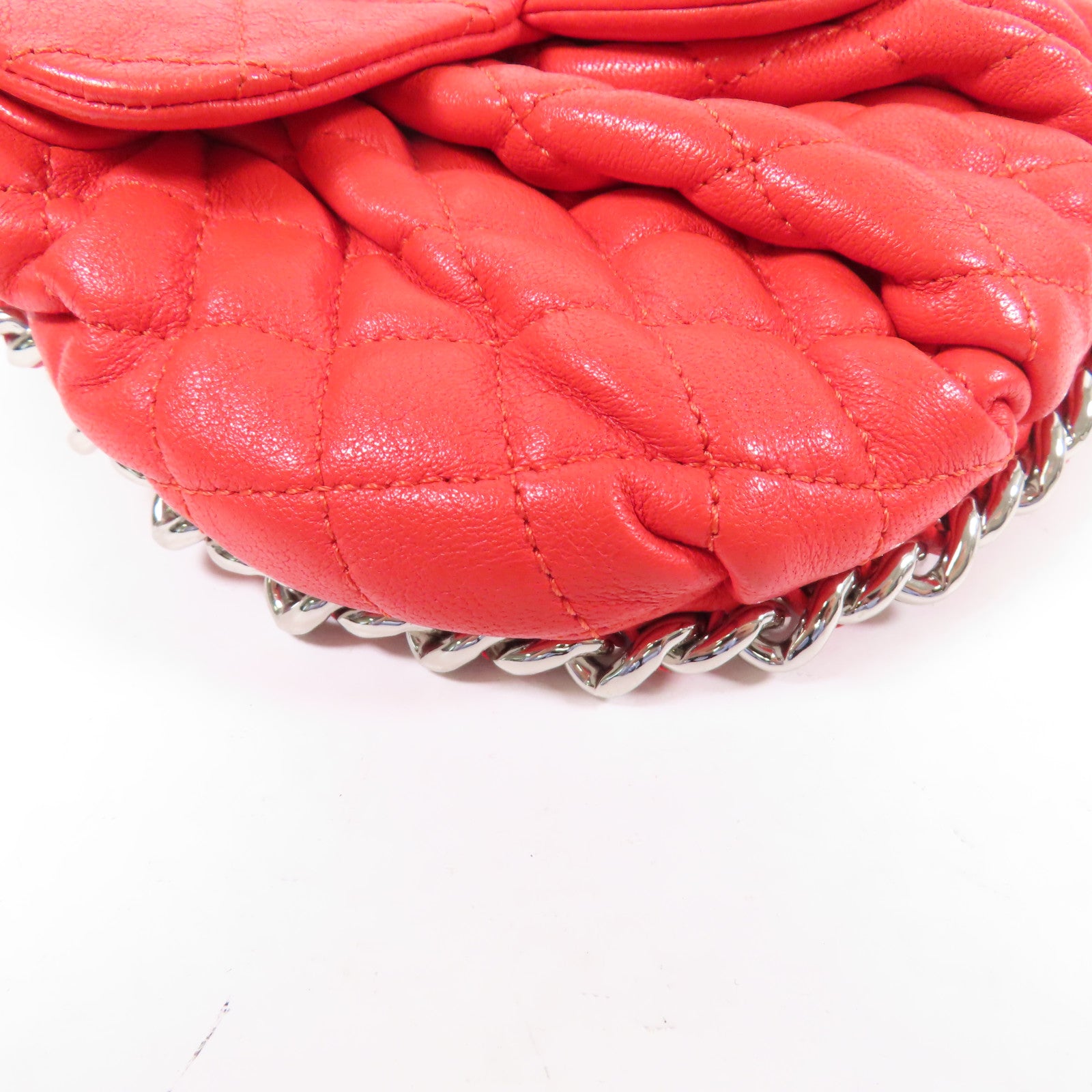 CHANEL 牛皮皮革Shoulder Bag銀扣鏈帶肩背袋