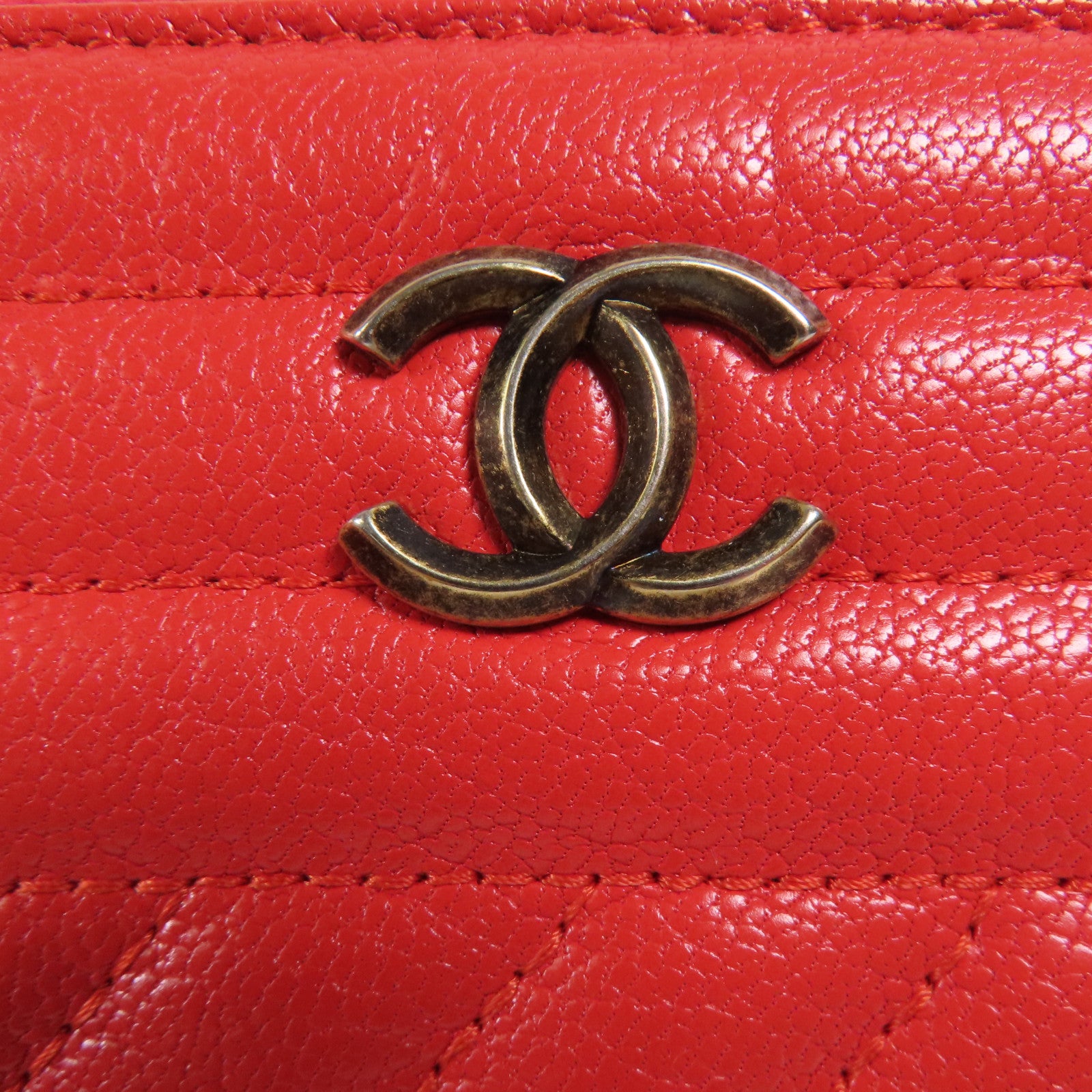 CHANEL 牛皮皮革Long Wallet金扣長錢包