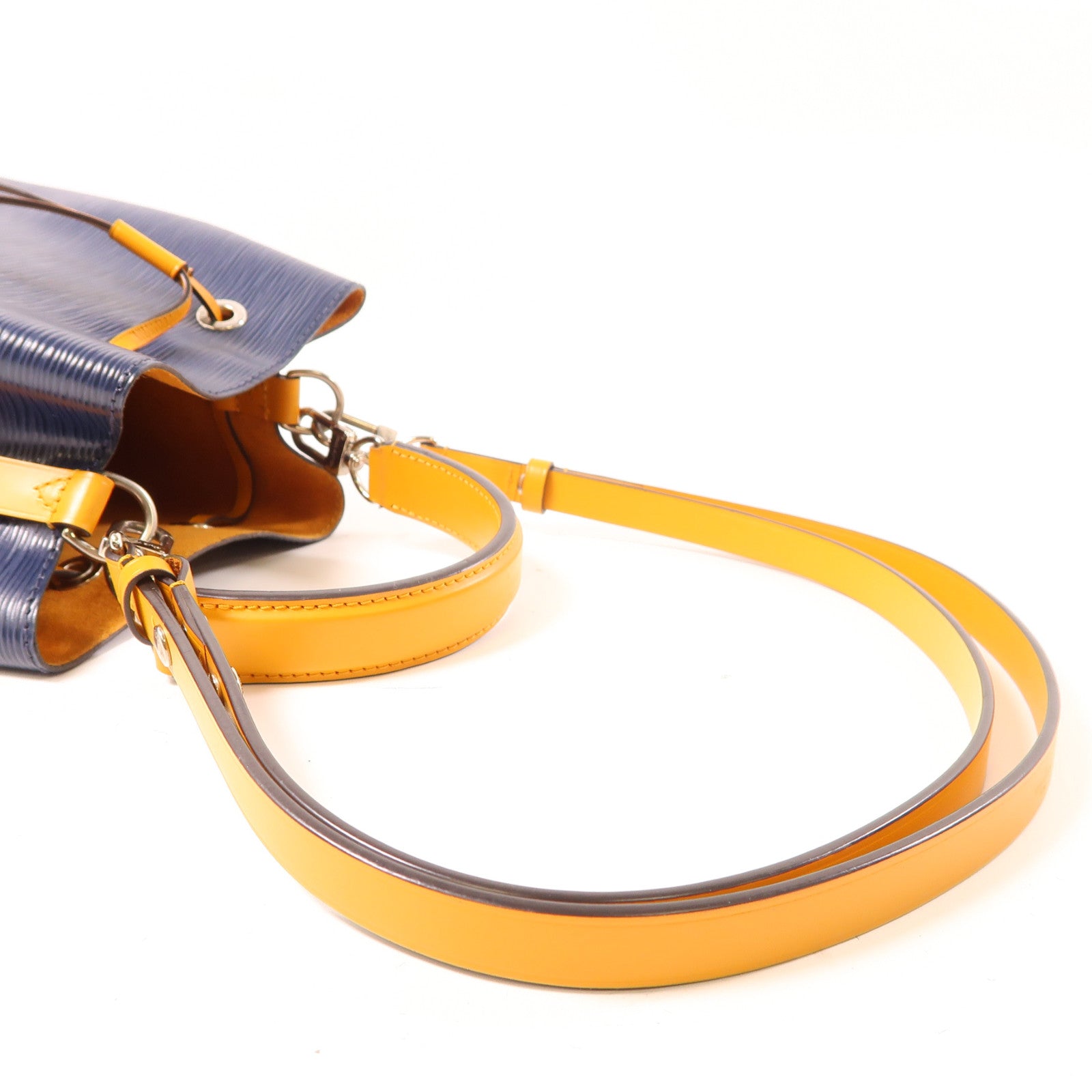 LOUIS VUITTON Epi NeoNoe銀扣手挽肩背兩用袋深藍色/黃色