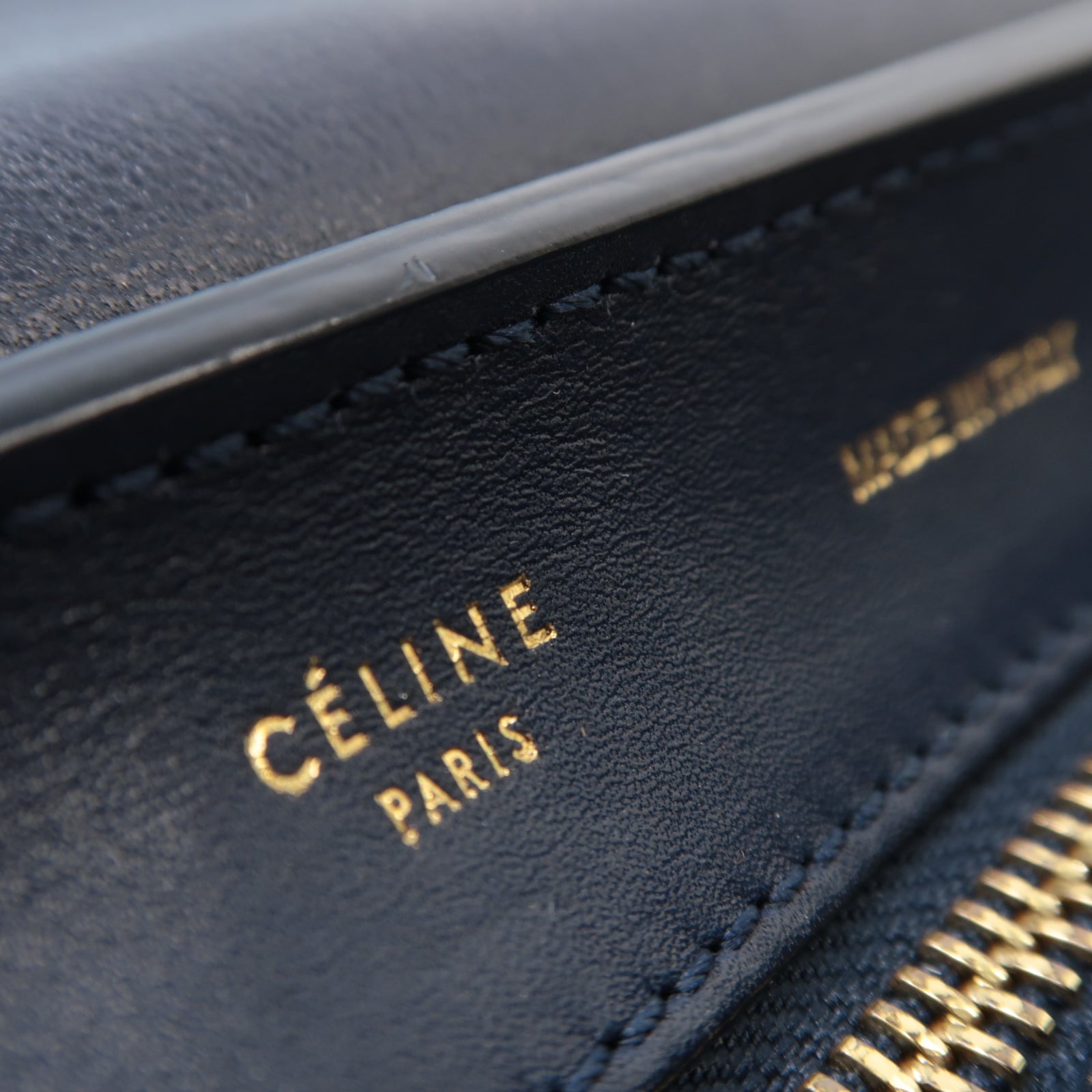 CELINE 【激減優惠】牛皮皮革/蛇皮皮革Trapeze 2 Way Shoulder金扣手挽肩背兩用袋深藍色/白色/淺啡色