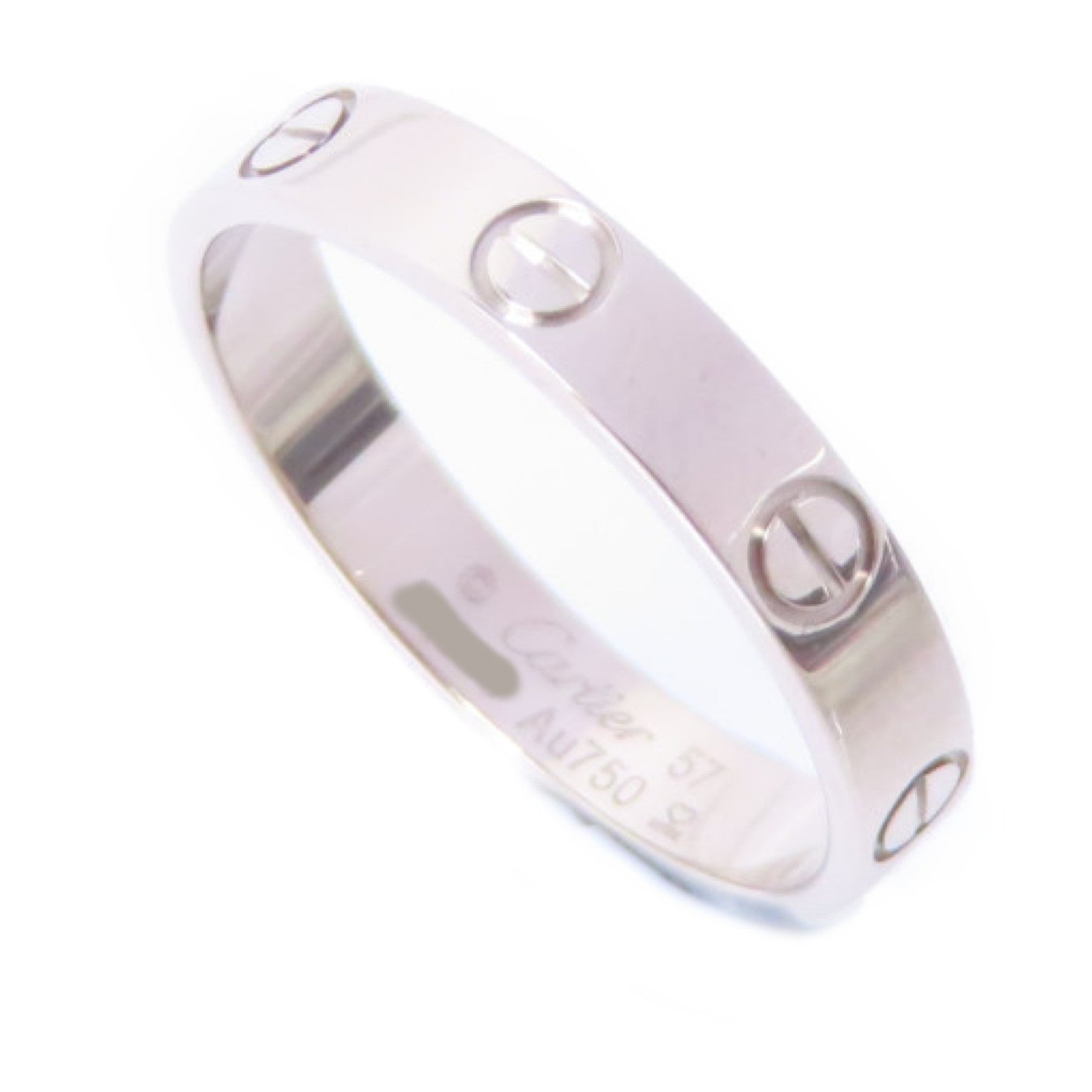 CARTIER Love Ring Small Model Cartier#57 US#7.75  B4085100 18K White Gold