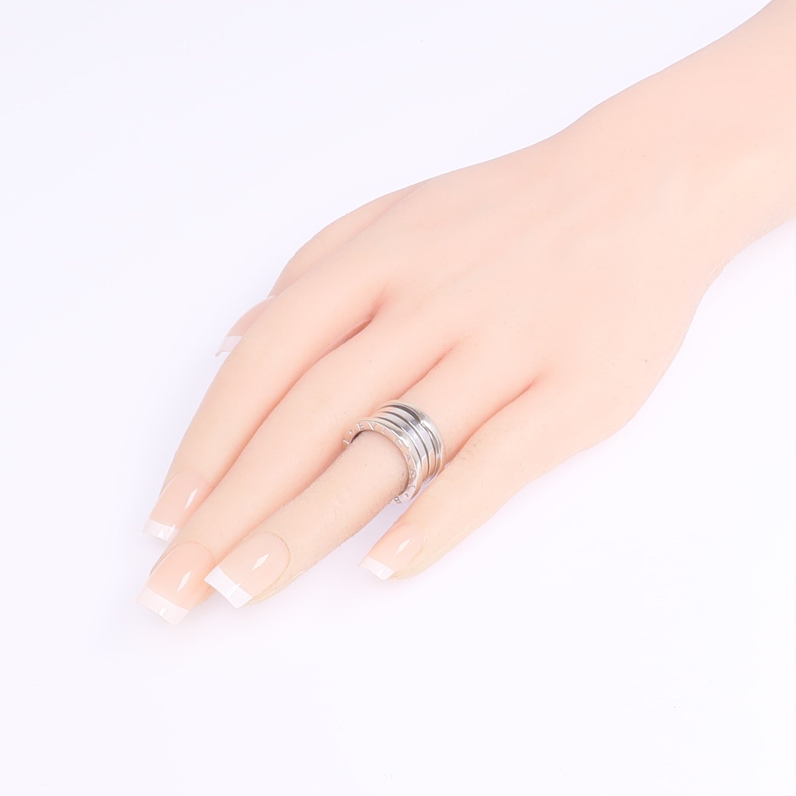 BVLGARI 18K白金B.zero1 4 Band戒指Bvlgari#48/US#4.25
