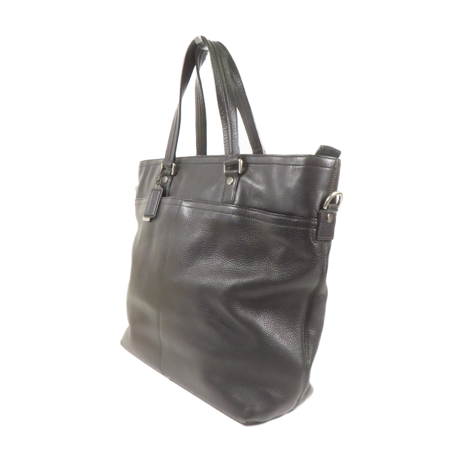 COACH 牛皮皮革Shoulder Bag銀扣肩背袋