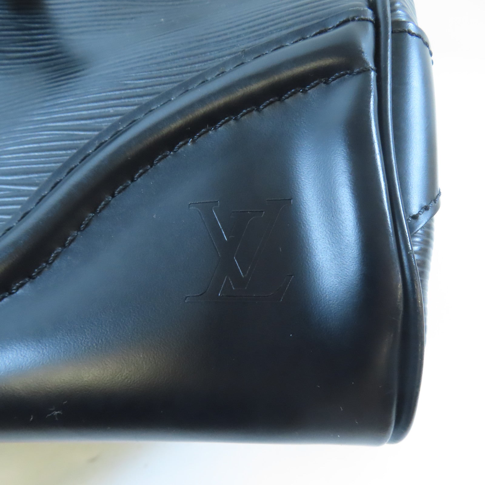LOUIS VUITTON Epi Bowling Montaigne PM銀扣手挽袋黑色