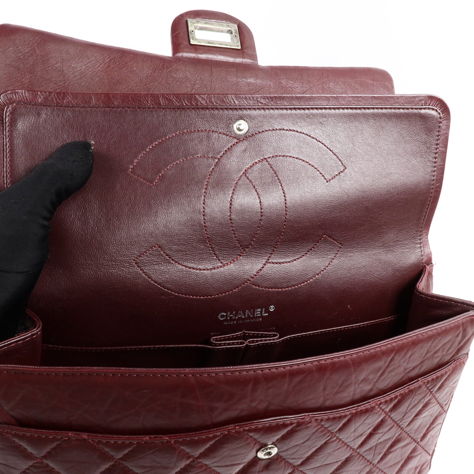 CHANEL 牛皮皮革Chanel 2.55 Large鏈帶肩背袋