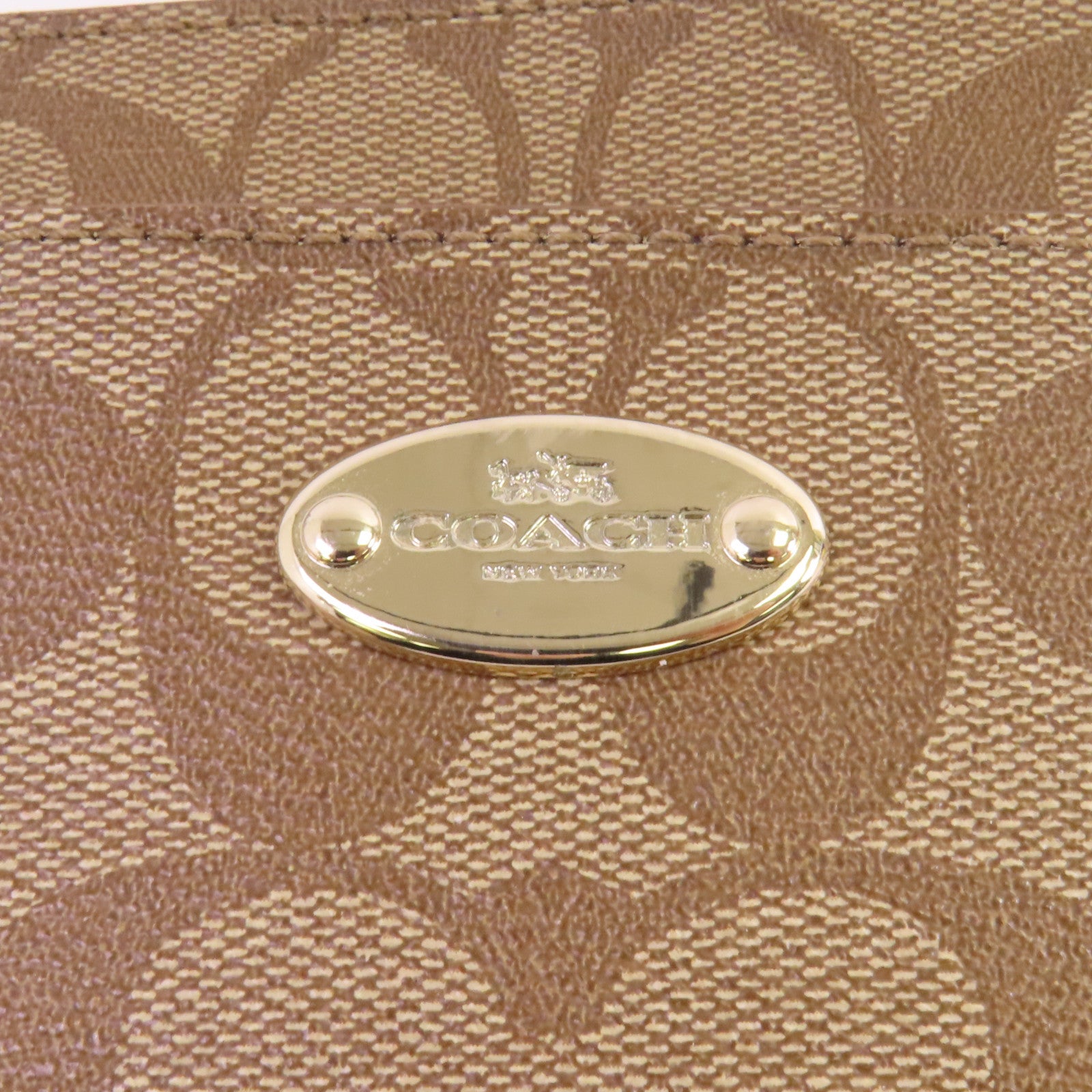 COACH 塗層帆布Shoulder Bag金扣肩背袋