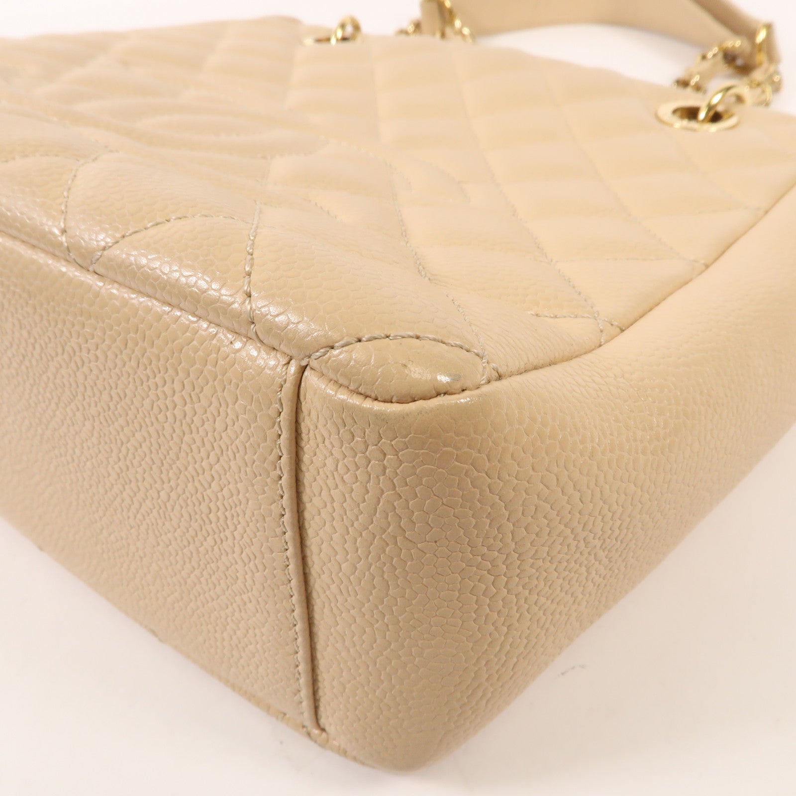 CHANEL 牛皮皮革PST Petite Shopping Tote Bag金扣鏈帶肩背袋