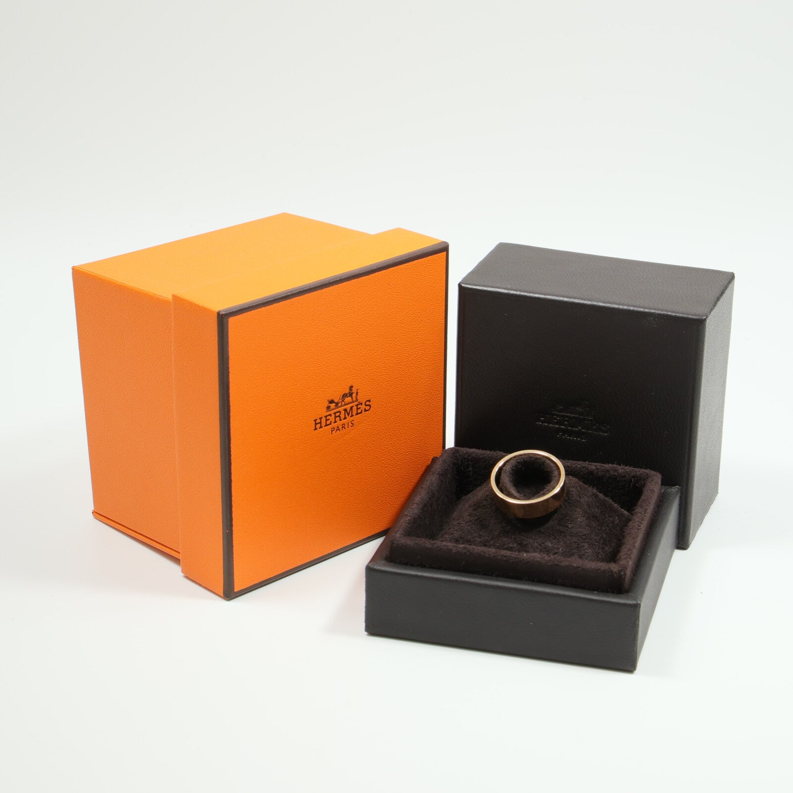 HERMES 18K玫瑰金D'Ancre Ring鑽石戒指
