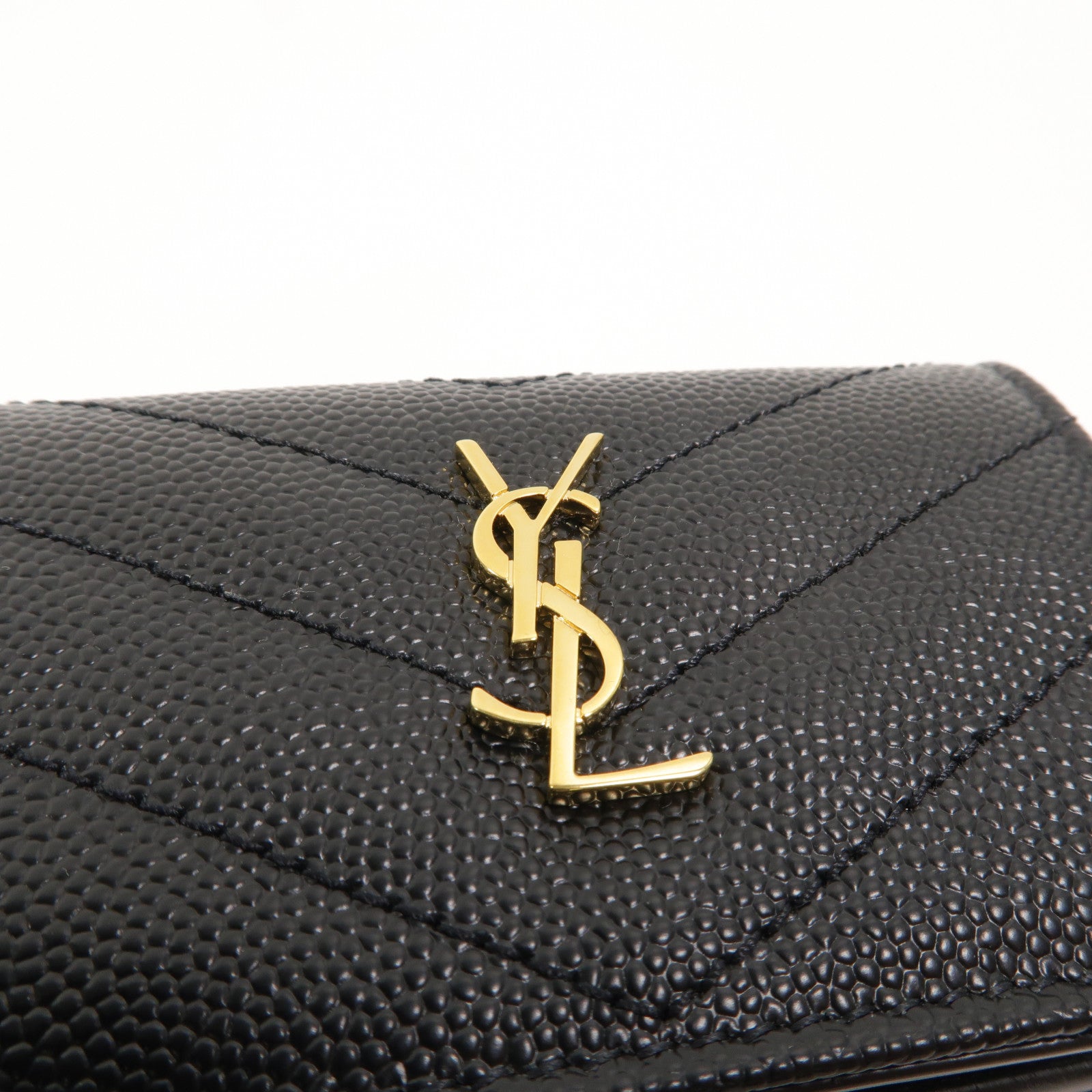 SAINT LAURENT 牛皮皮革Cassandre Matelasse Origami Tiny Wallet錢包