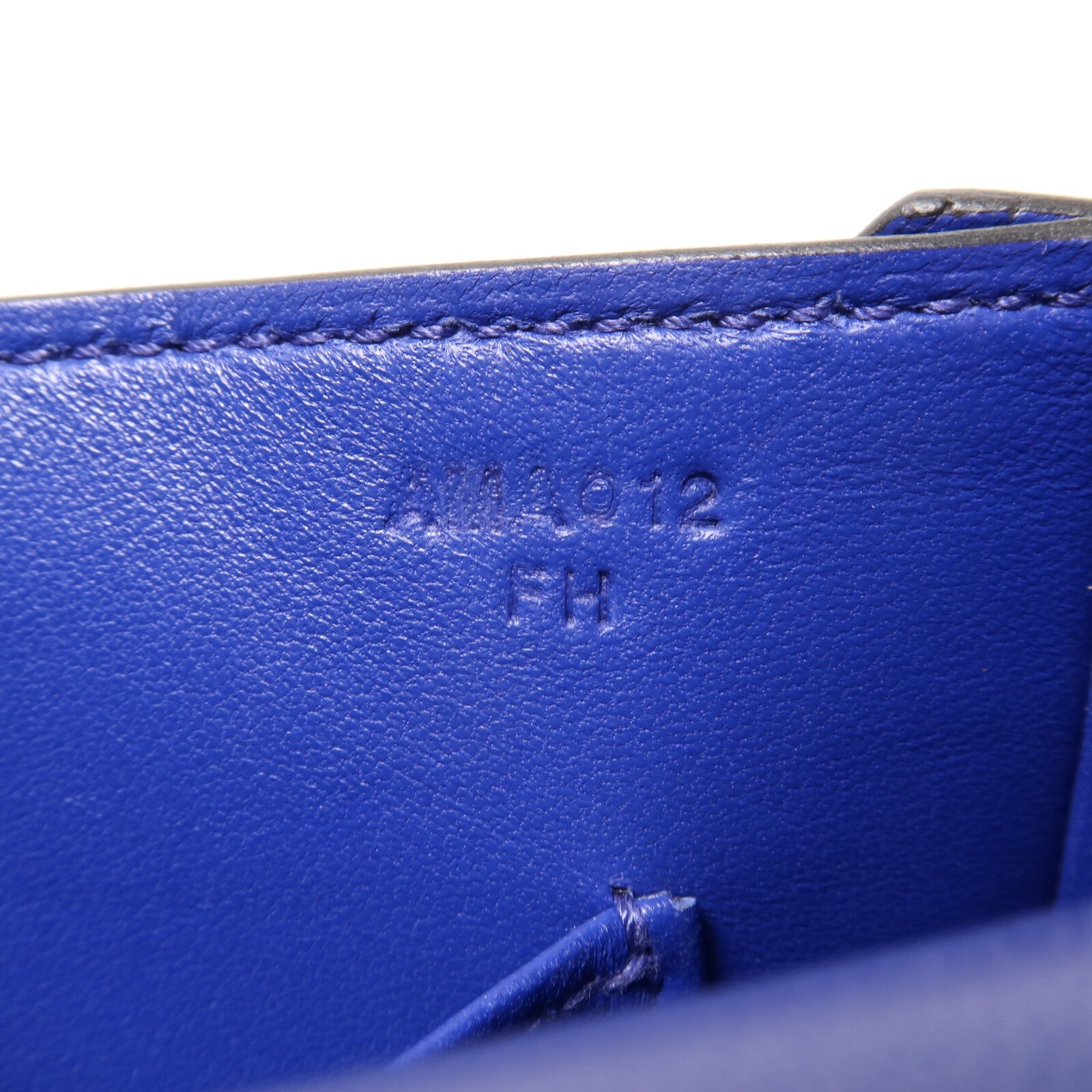 HERMES Chevre皮革Verron Mini鏈帶肩背袋Bleu Electrique