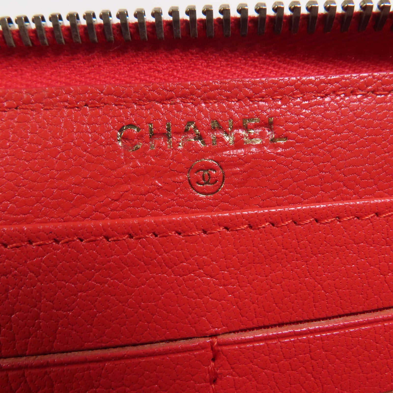 CHANEL 牛皮皮革Long Wallet金扣長錢包