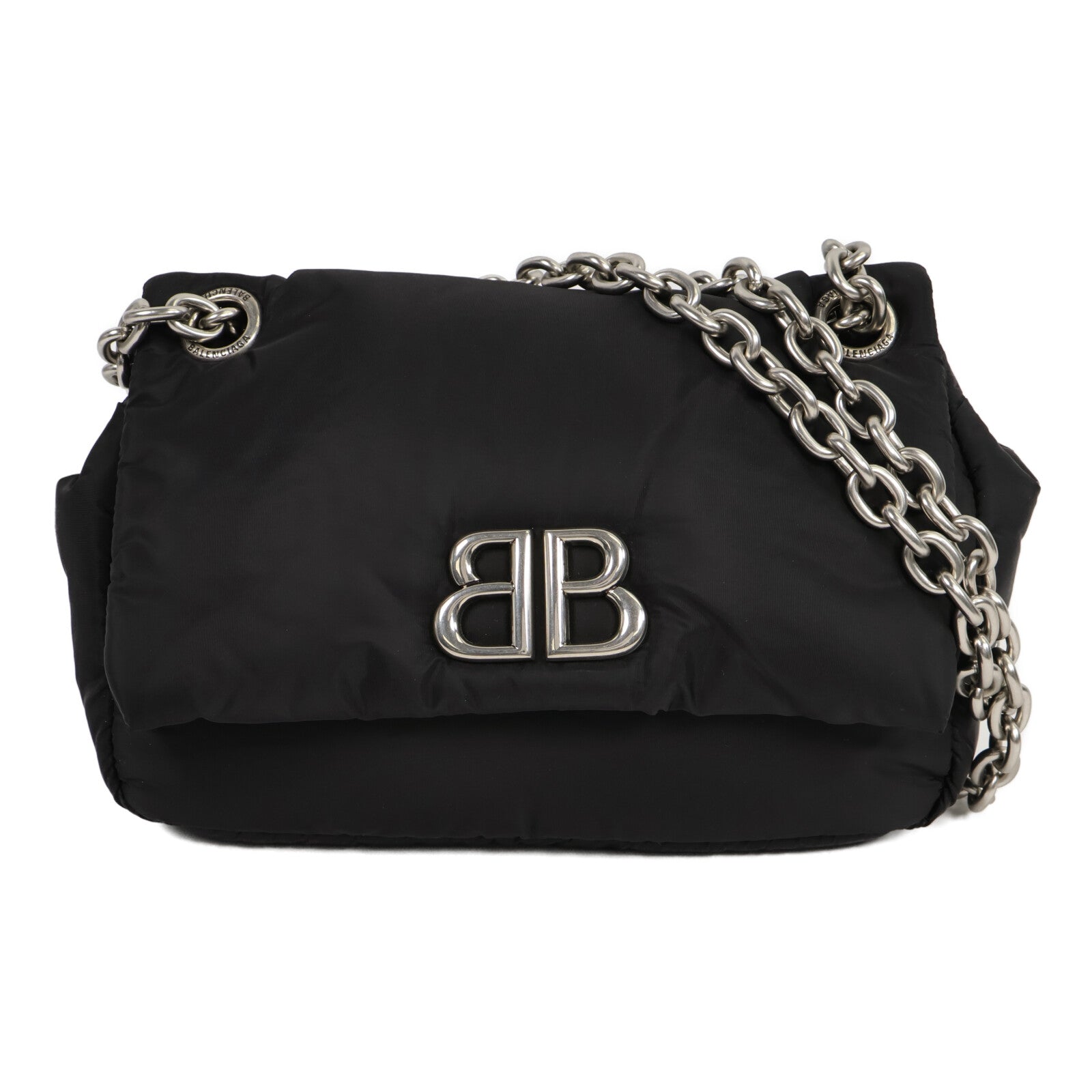 BALENCIAGA 尼龍Monaco Mini Chain Shoulder鏈帶肩背袋