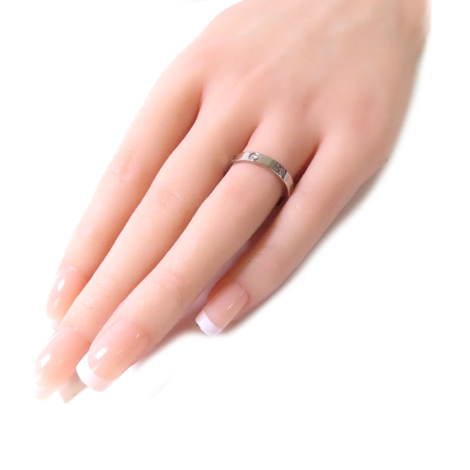 CARTIER Love Ring Small Model Cartier#57 US#7.75  B4085100 18K White Gold
