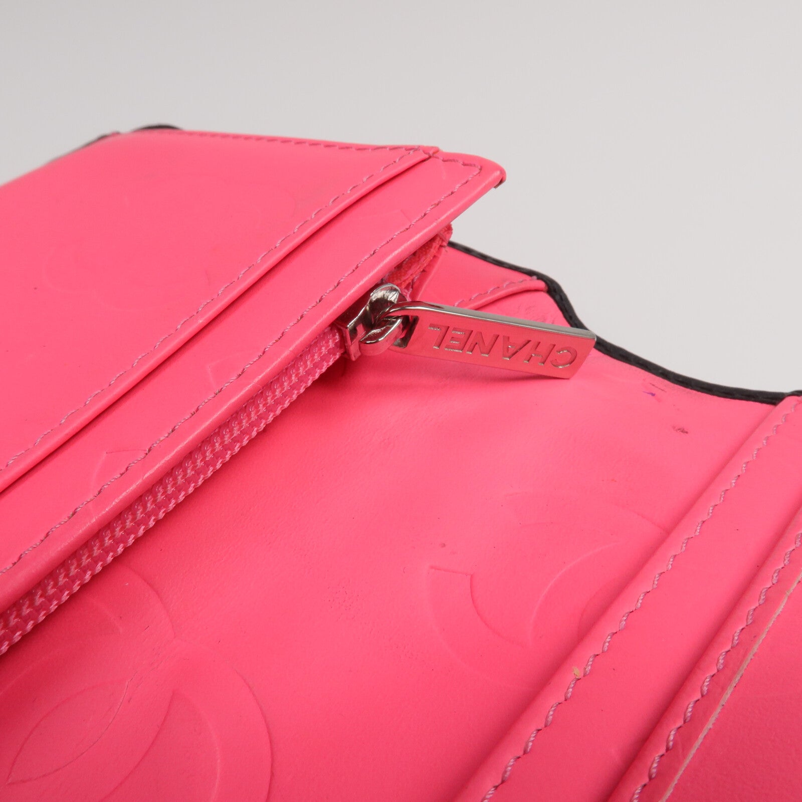 CHANEL 牛皮皮革Cambon Long Wallet銀扣長錢包