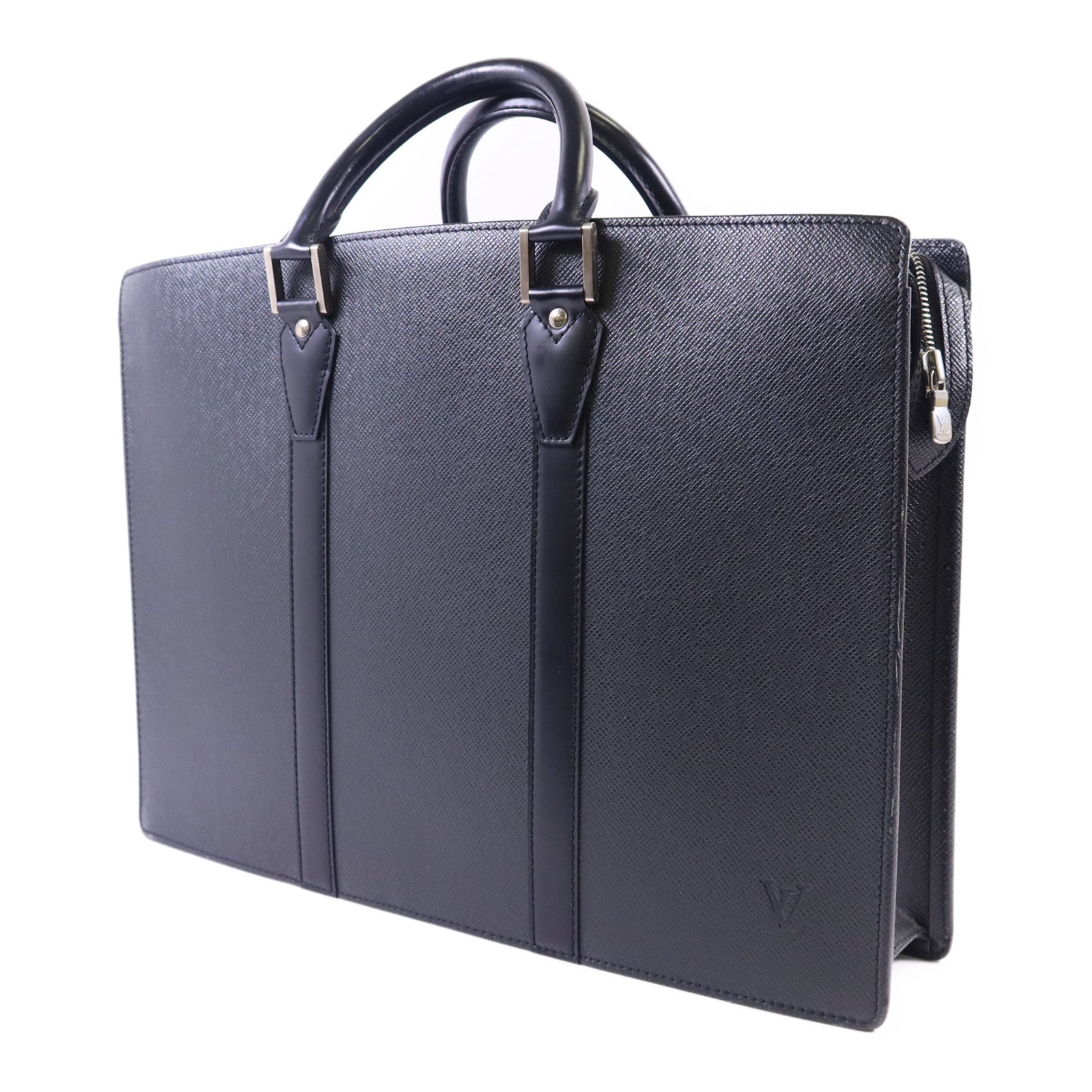 LOUIS VUITTON Taiga Porte-Documents銀扣公事包
