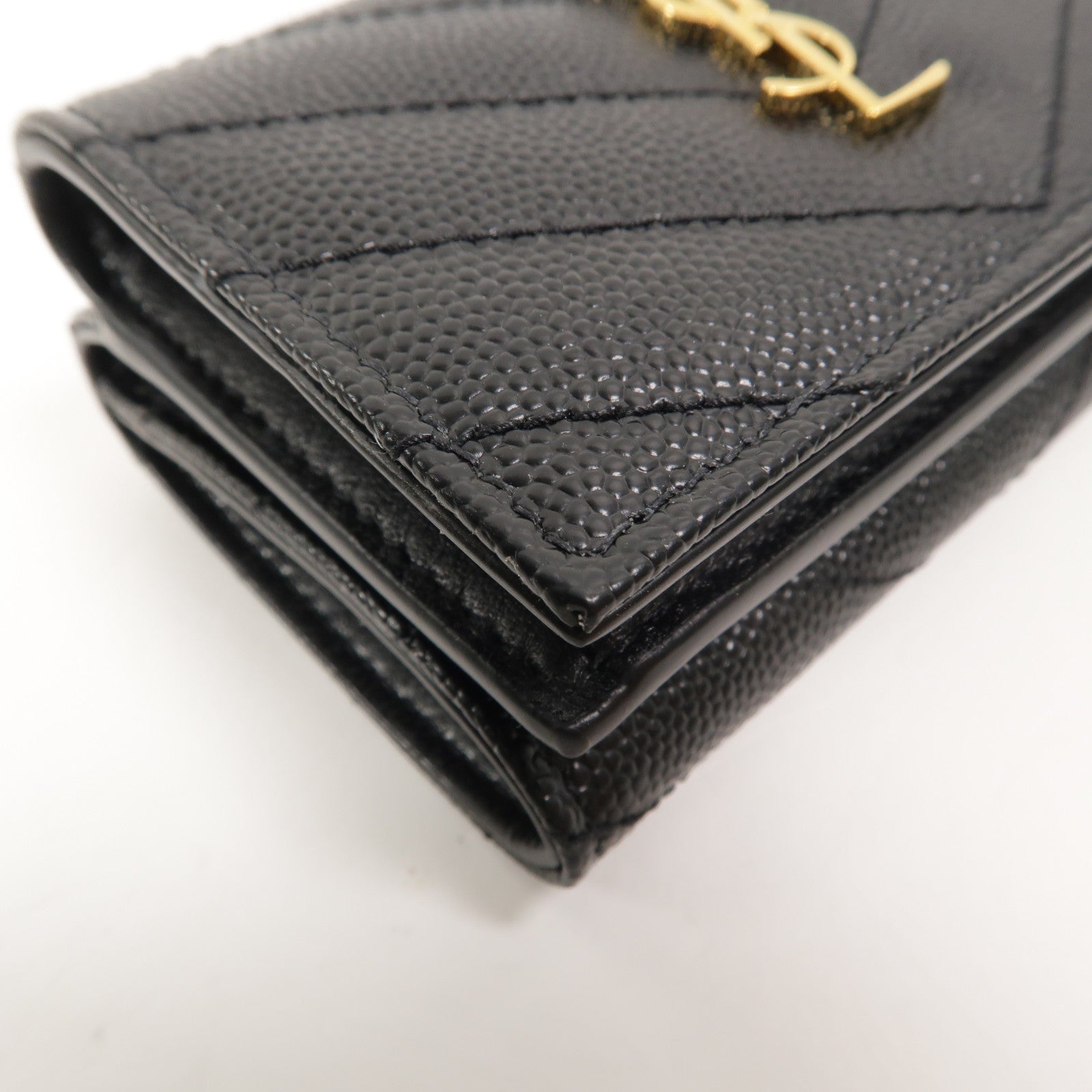 SAINT LAURENT 牛皮皮革Cassandre Matelasse Origami Tiny Wallet錢包